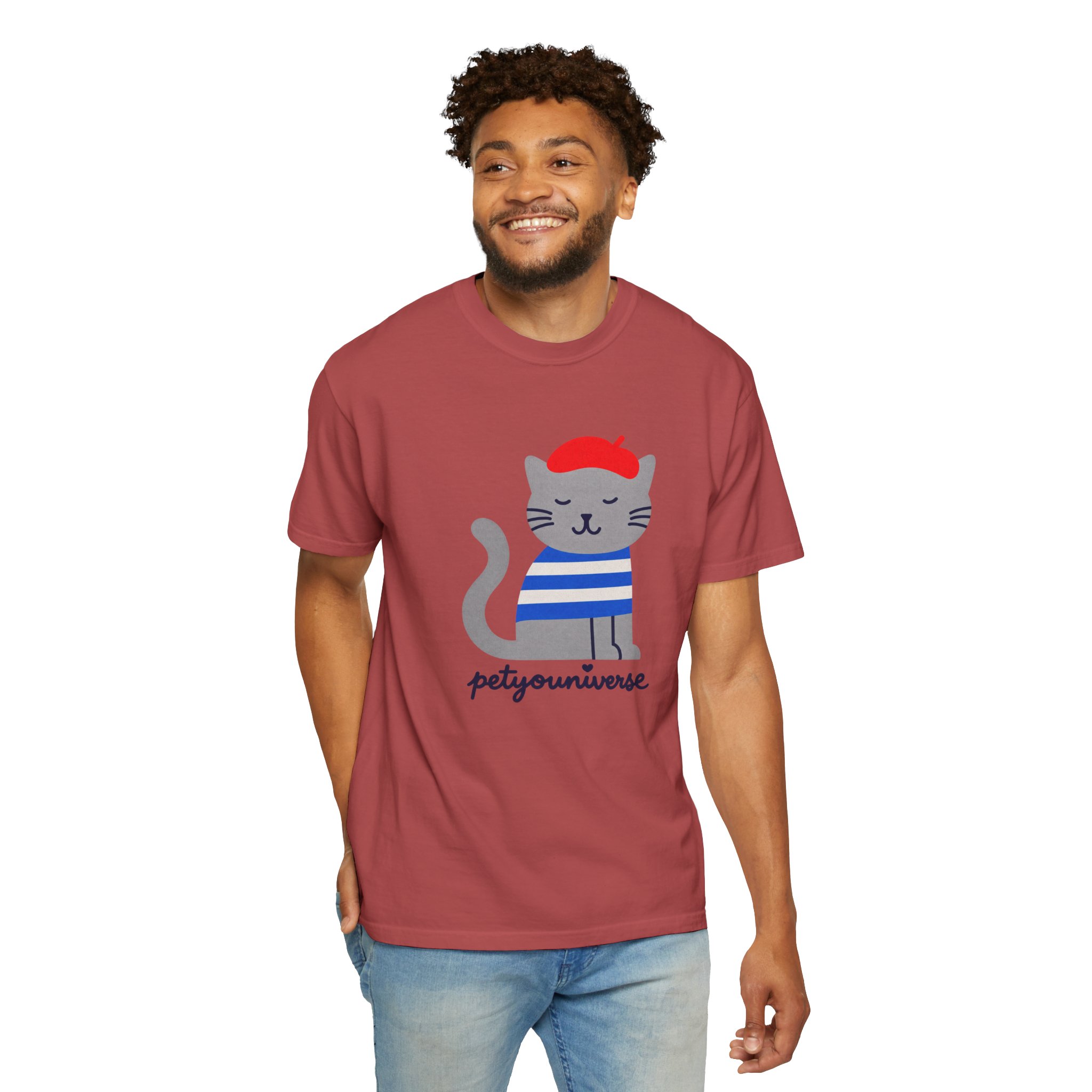 Cat Graphic T-Shirt — "petiyouniverse" Cute French Cat Tee - Image 133