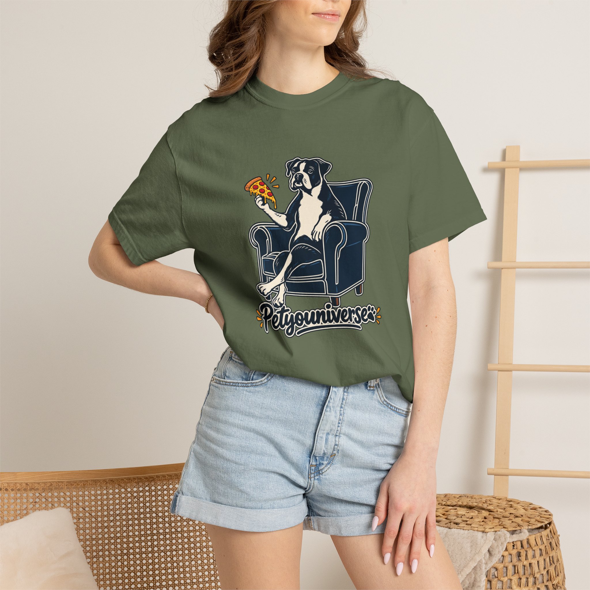 T-Shirt — PetYoUniverse Dog on Armchair with Pizza Graphic - Image 47