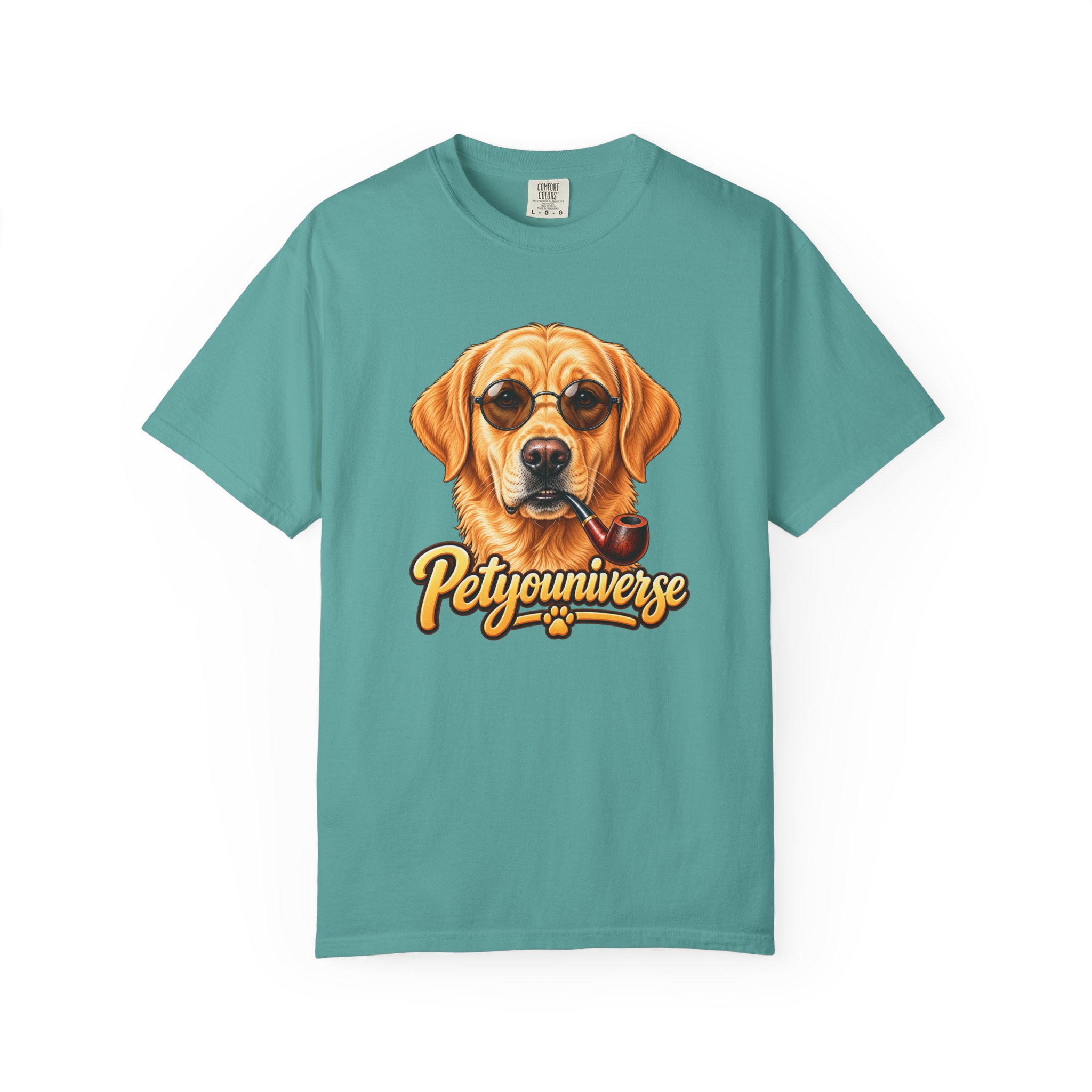 Dog Graphic T-Shirt — 'PetYoUniverse' Yellow Lab Portrait Tee - Image 91