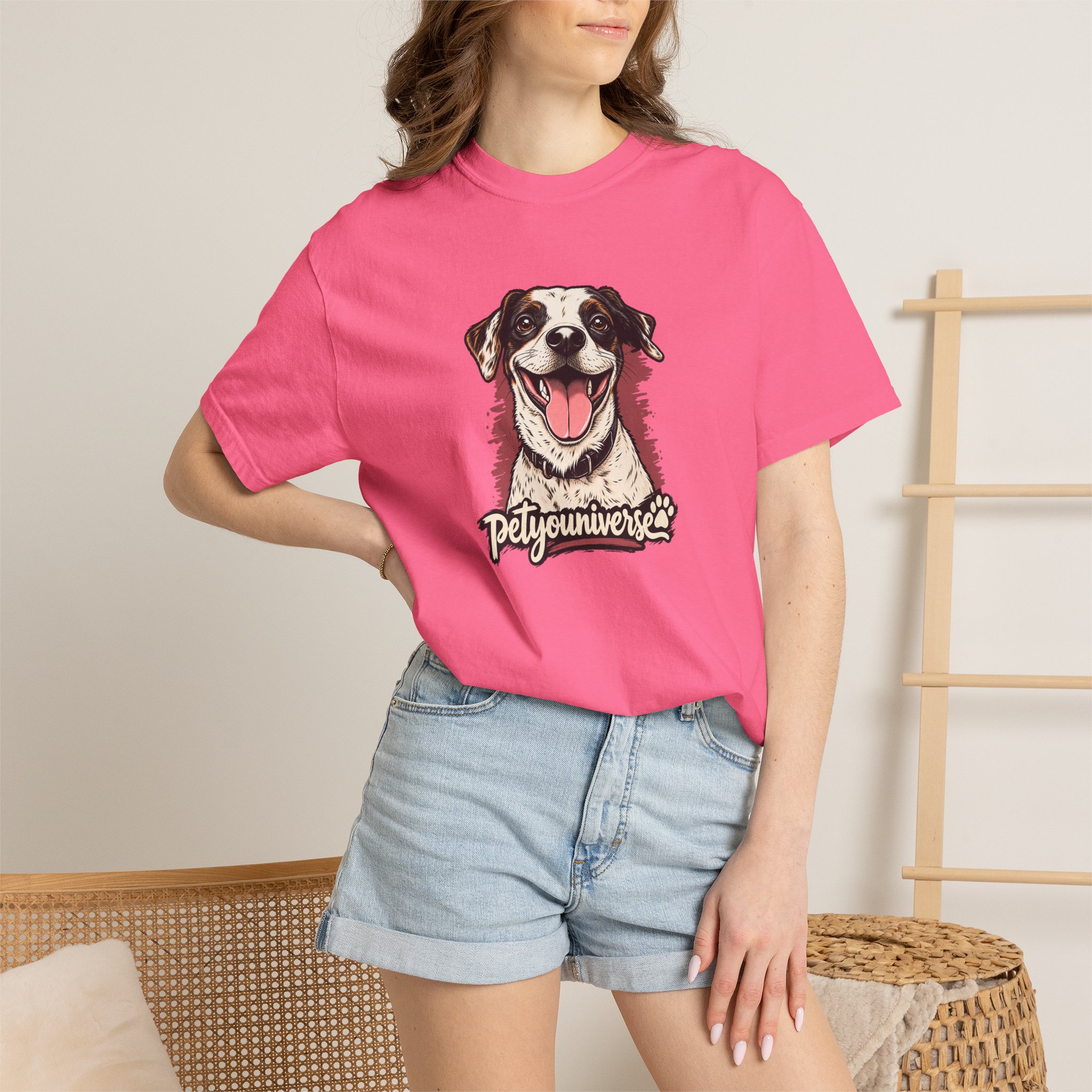 Dog Lover T-Shirt — Smiling Pup "Petyouniverse" Graphic Tee - Image 90