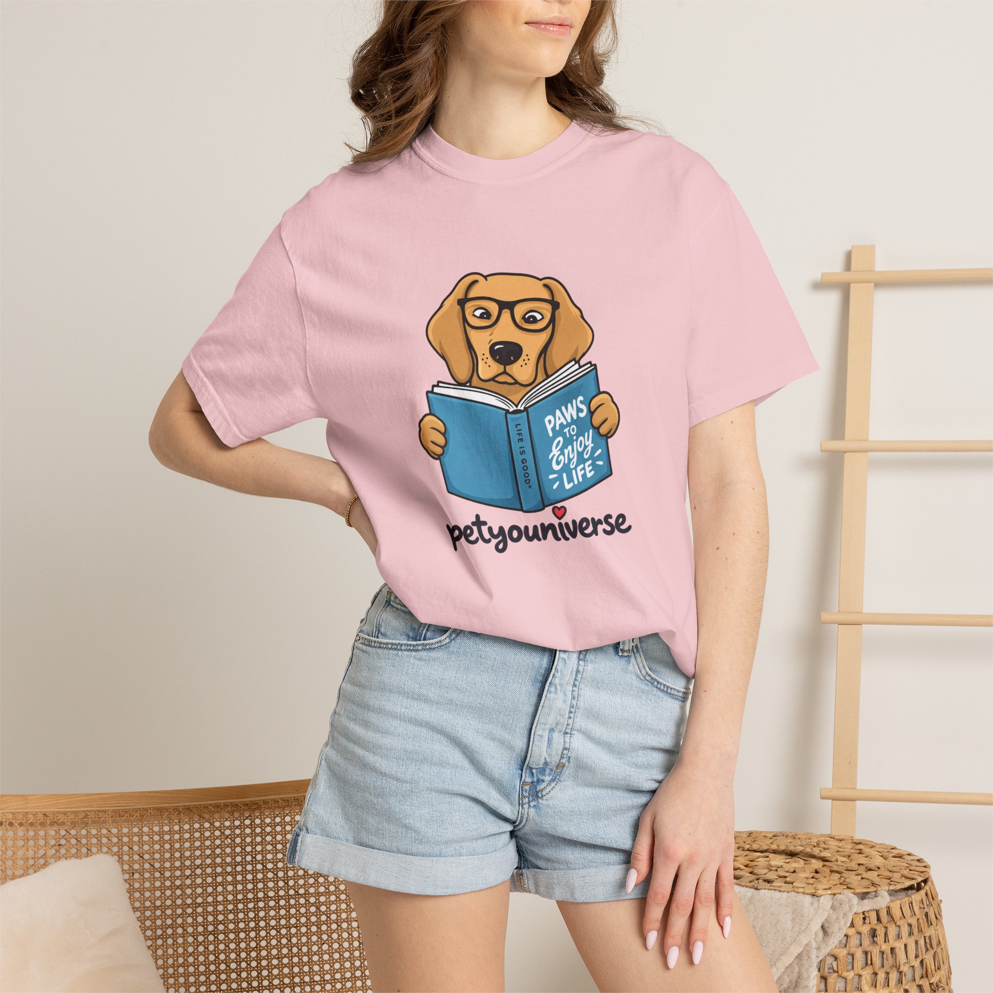 Dog Reading T-Shirt — "Paws & Books" Cute Booklover Pup Tee - Image 74