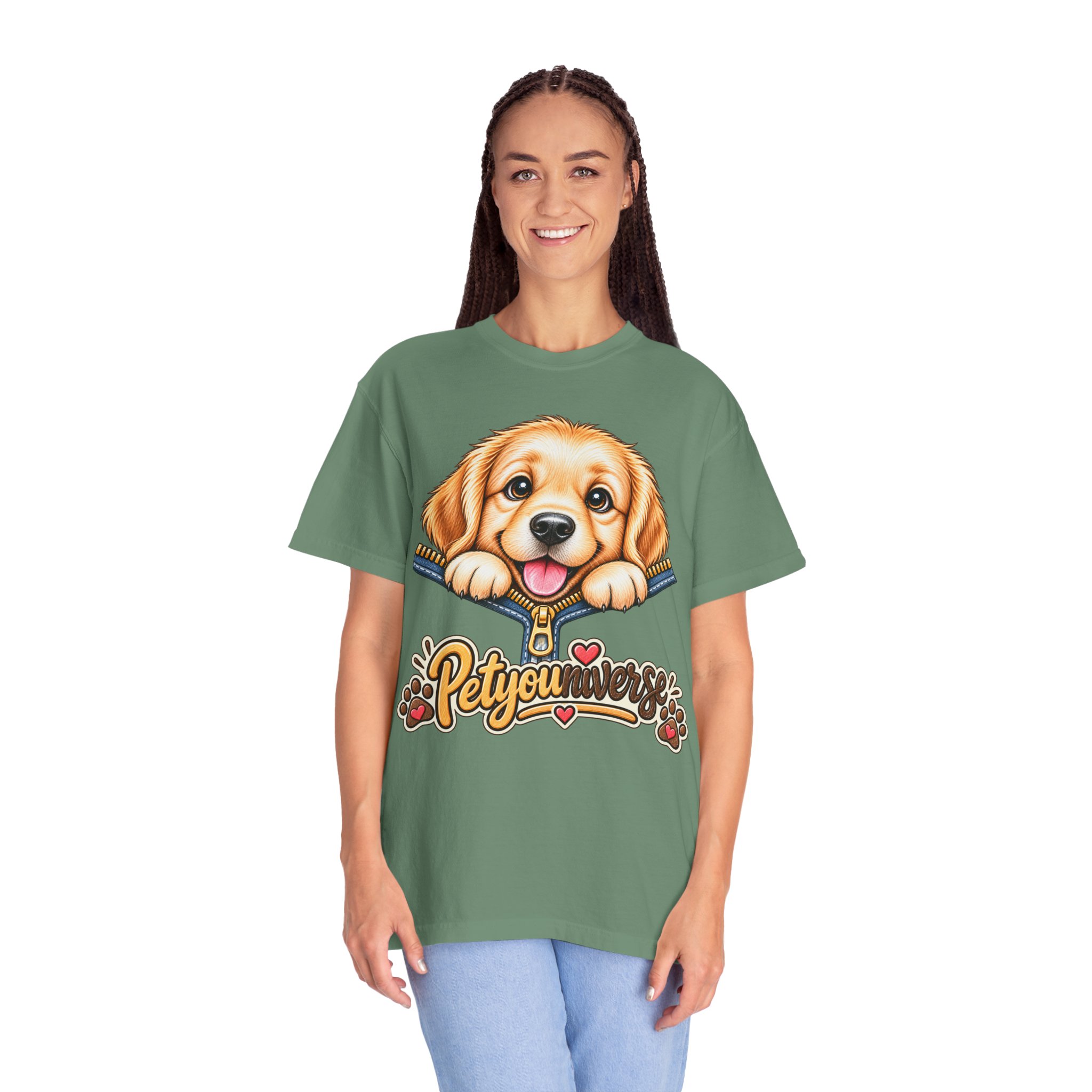 Golden Retriever Puppy "PetYoUniverse" T-Shirt - Image 86