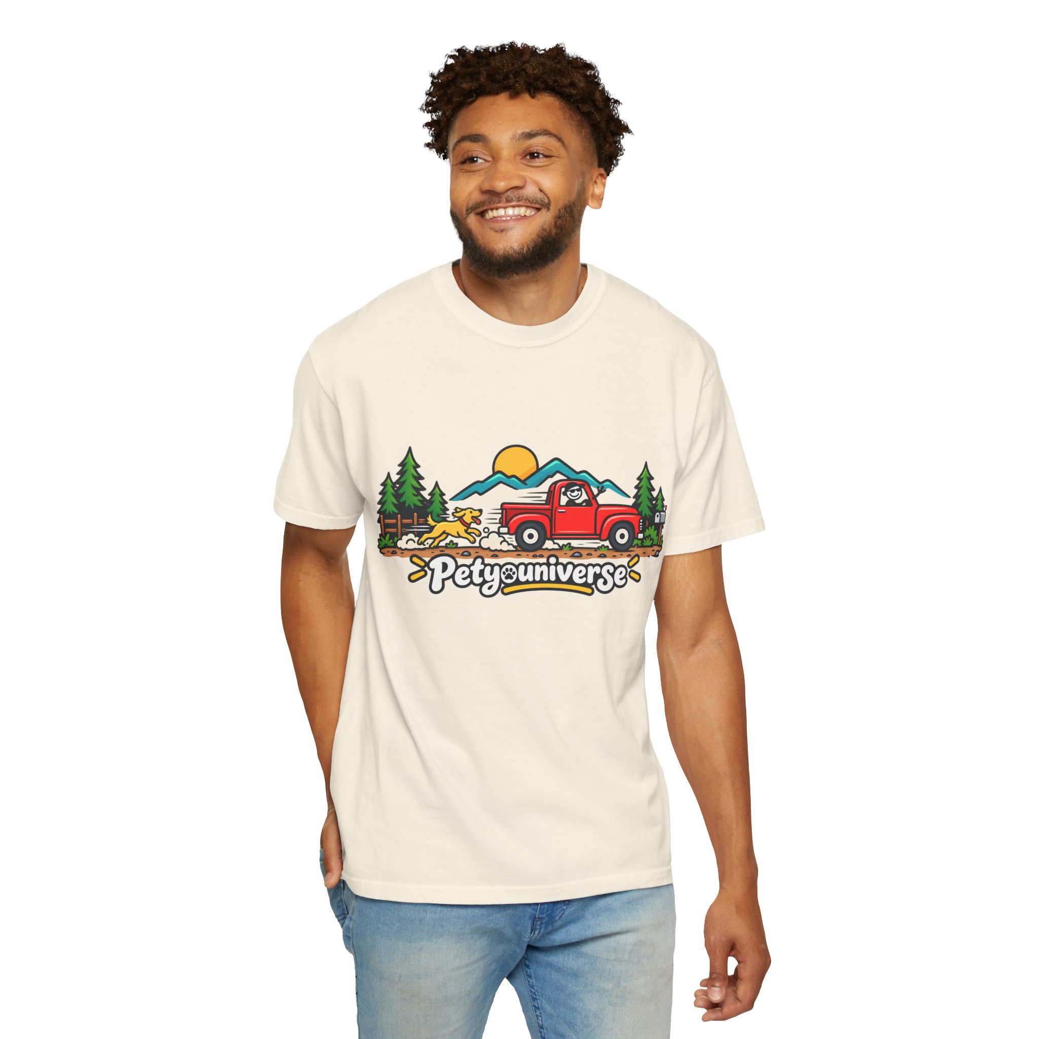 Petyuniverse Retro Truck & Dog Graphic T-Shirt - Image 7