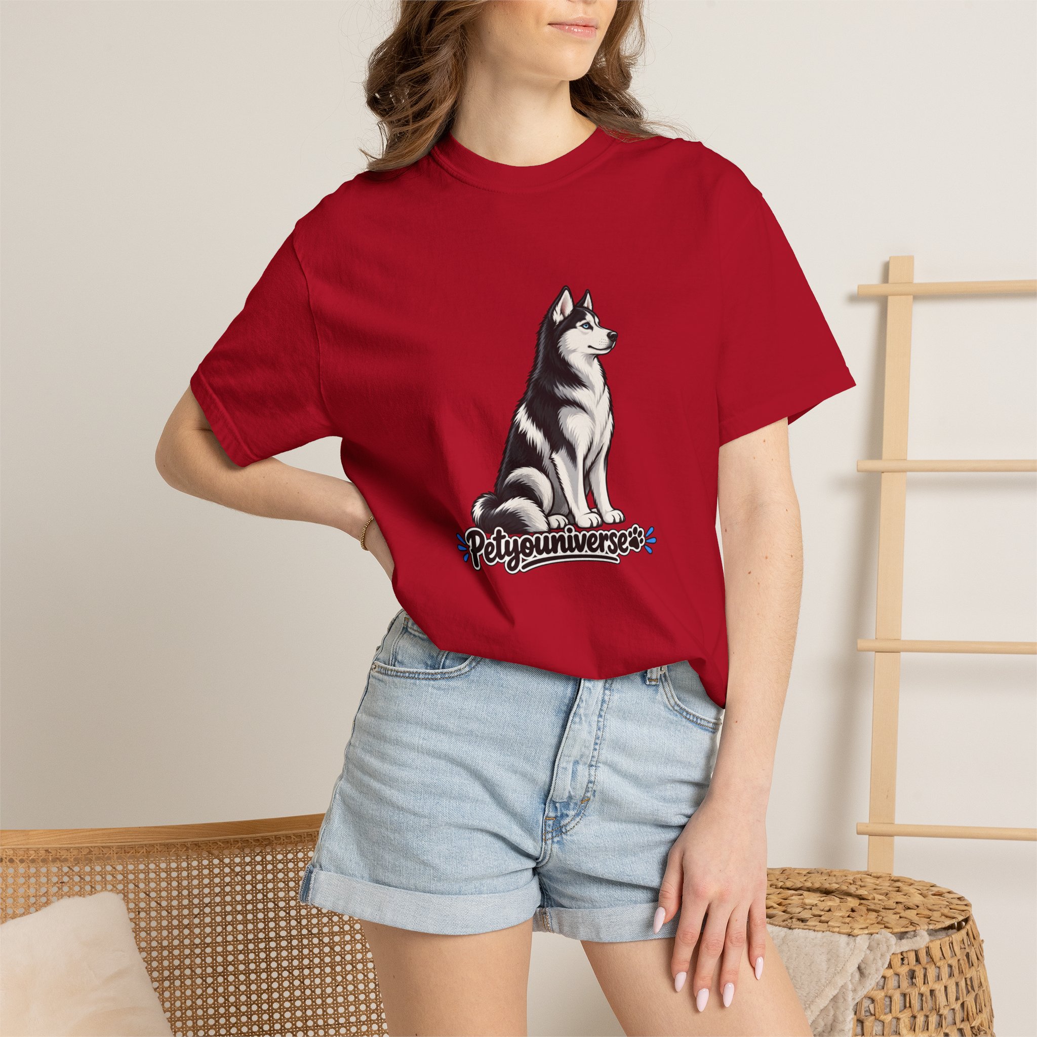 Husky Graphic T-Shirt — 'PetYoUniverse' Retro Dog Tee - Image 128