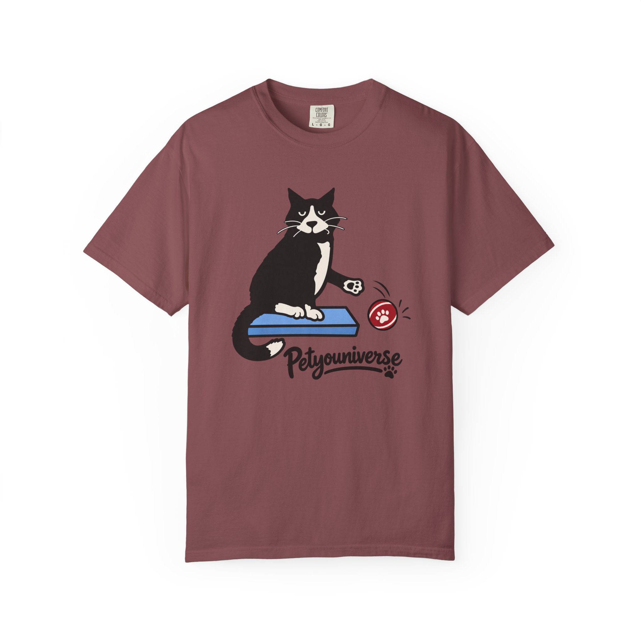 Cat on Scratch Pad Graphic T-Shirt — "Petyouniverse" Cute Paw Play Tee - Image 10