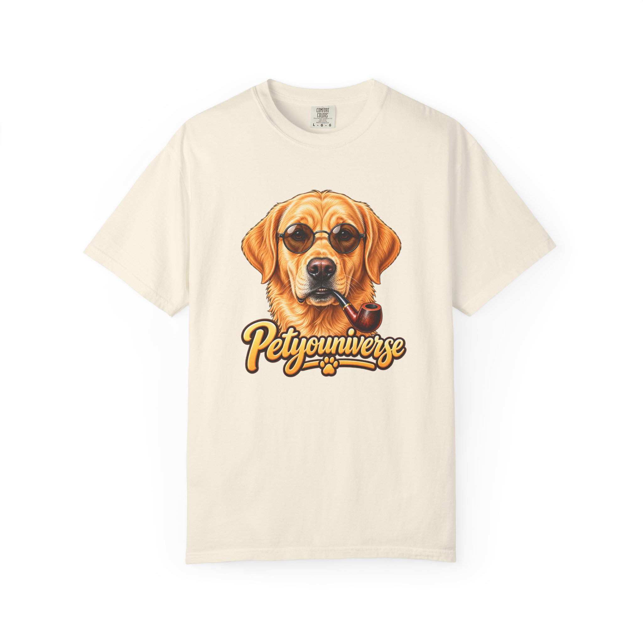 Dog Graphic T-Shirt — 'PetYoUniverse' Yellow Lab Portrait Tee - Image 10