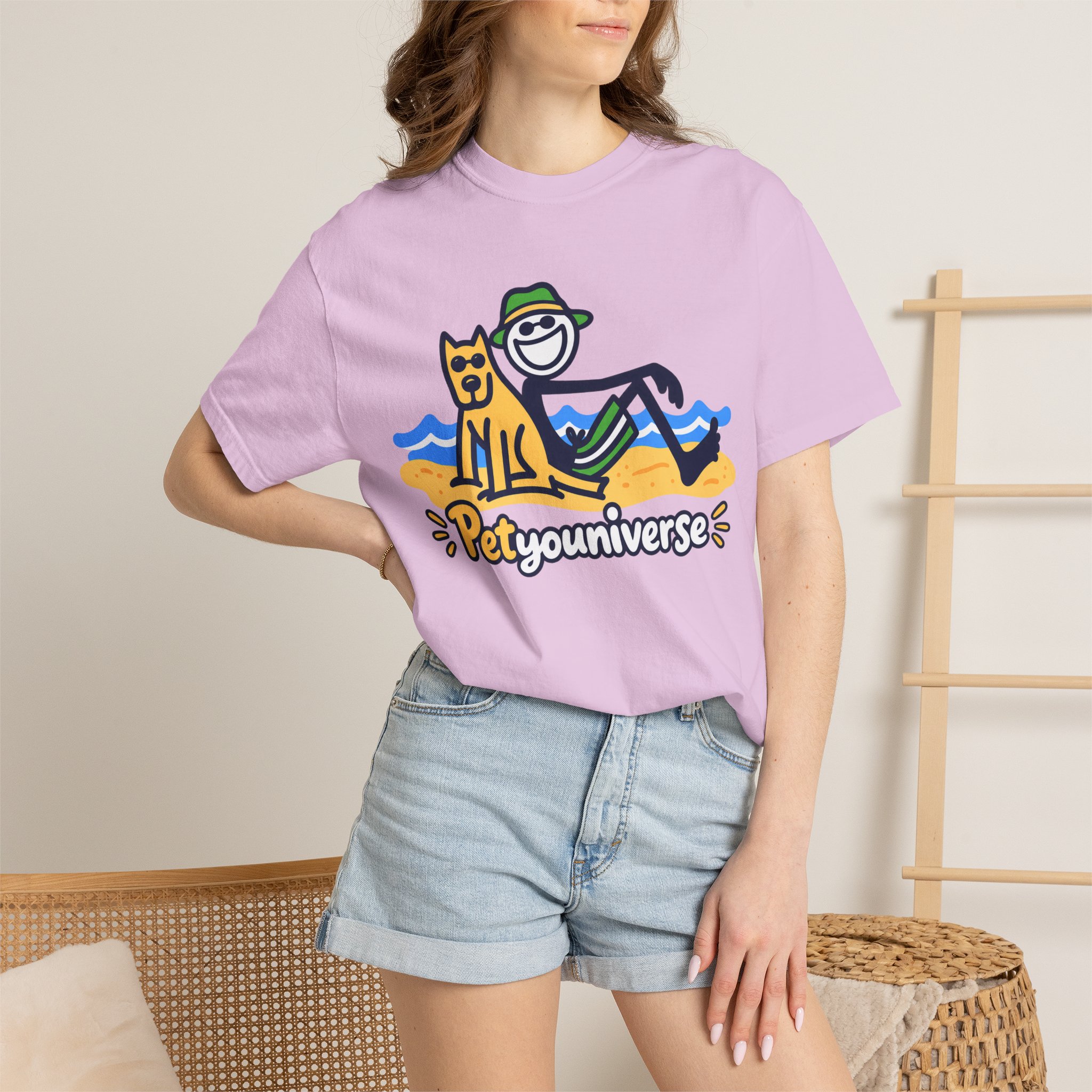 PetYouUniverse Beach Tee — Cute Dog & Owner Graphic T-Shirt - Image 82