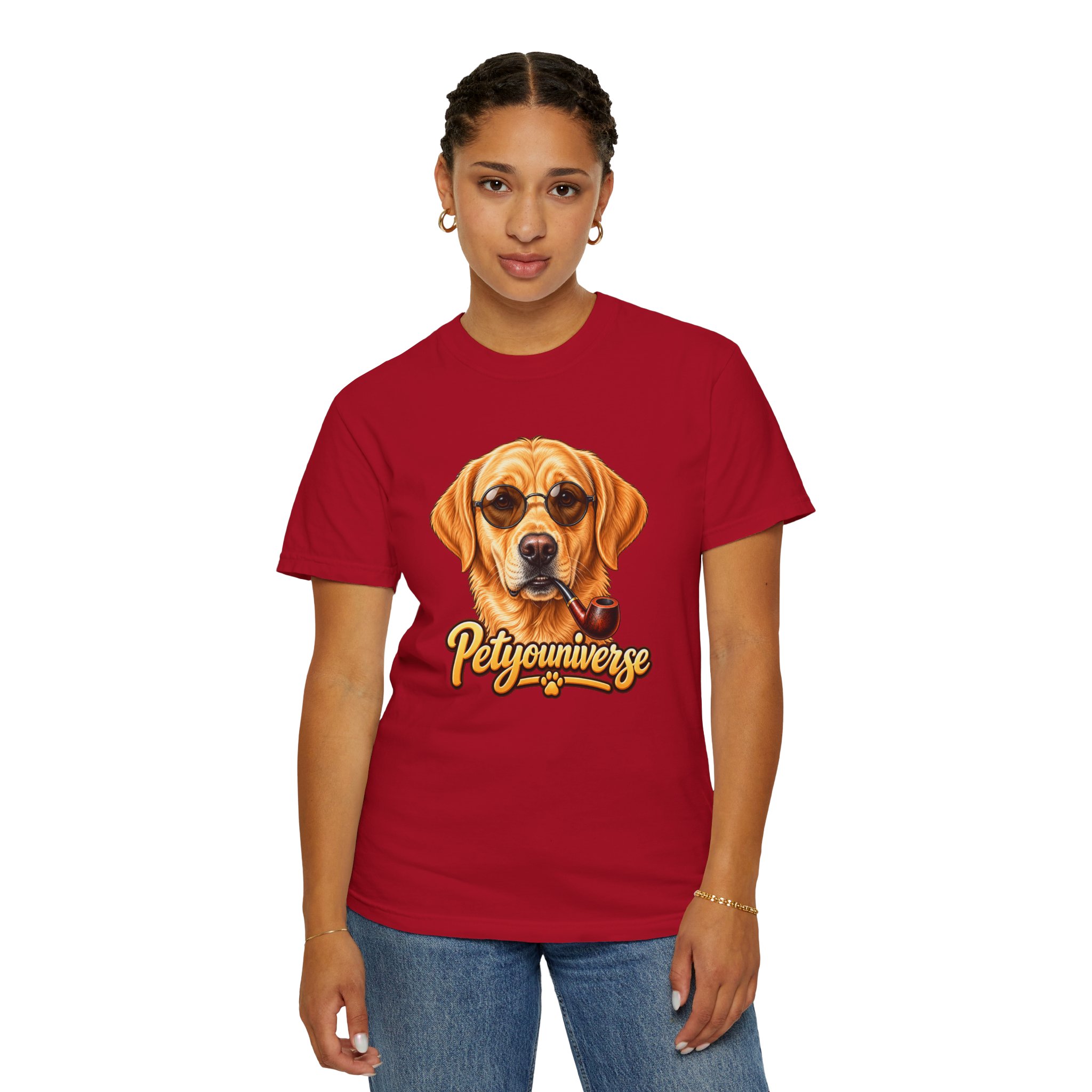 Dog Graphic T-Shirt — 'PetYoUniverse' Yellow Lab Portrait Tee - Image 140