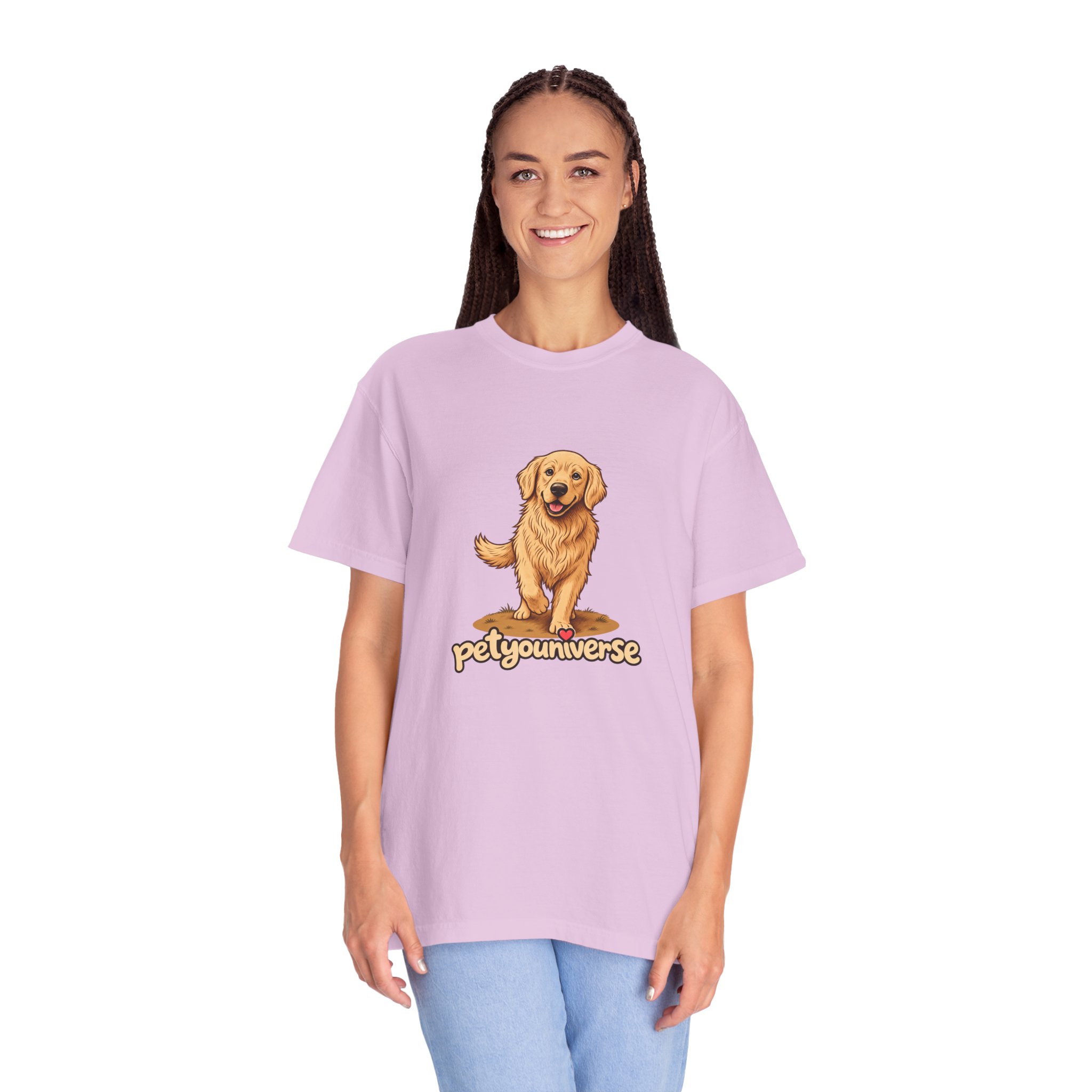 Golden Retriever Graphic T-Shirt — "PetYoUniverse" Cute Dog Tee - Image 104