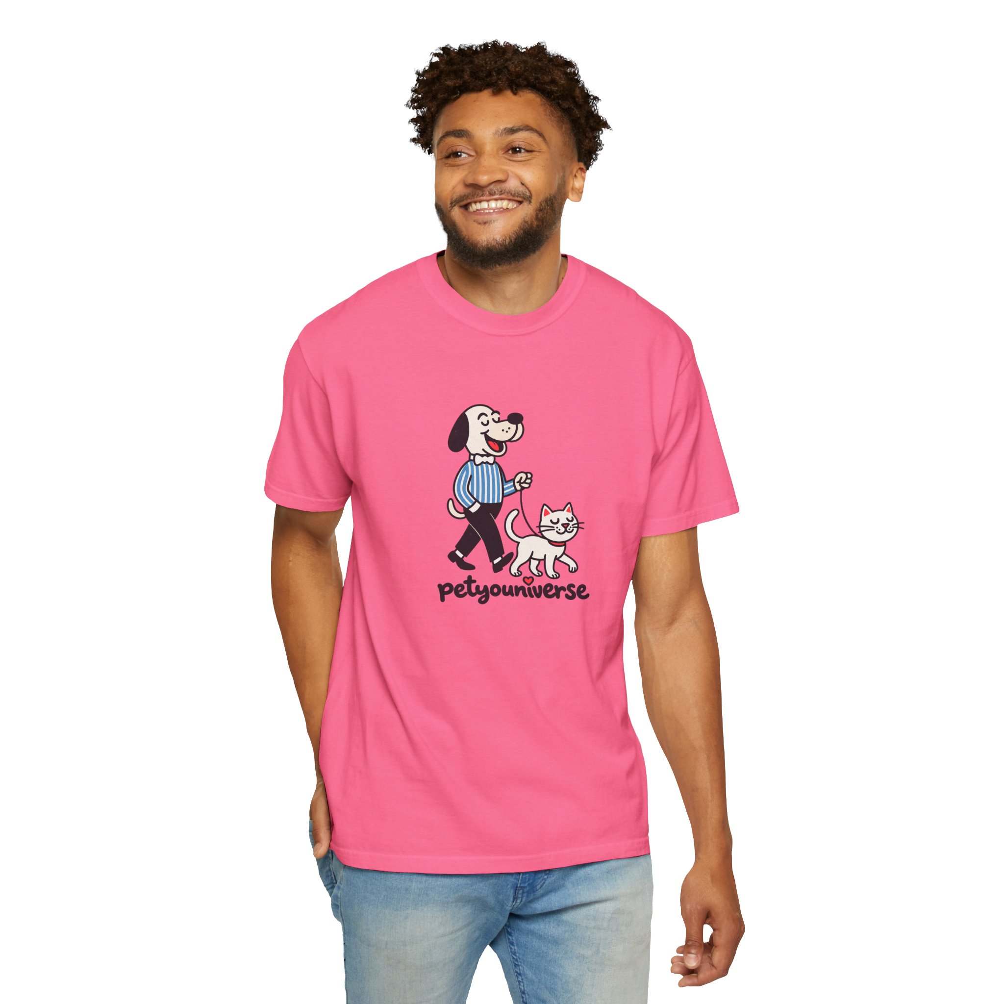 PetYouniverse Walking Dog & Cat Tee — Cute Retro Pet Graphic T-Shirt - Image 106