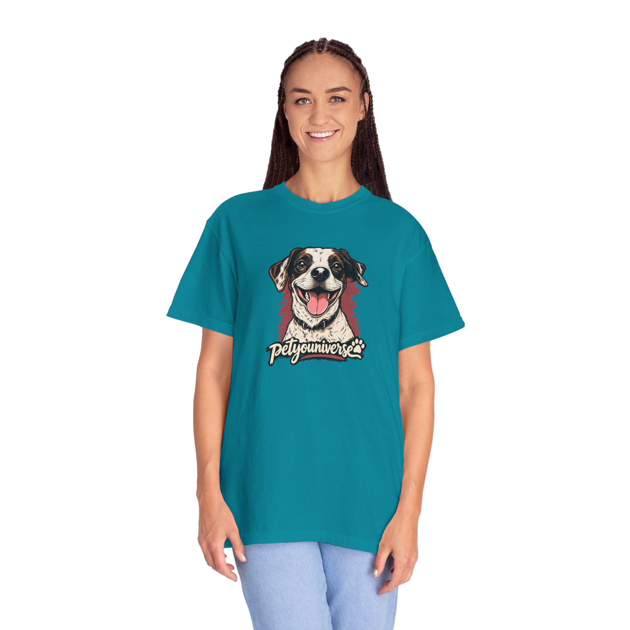 Dog Lover T-Shirt — Smiling Pup "Petyouniverse" Graphic Tee - Image 53