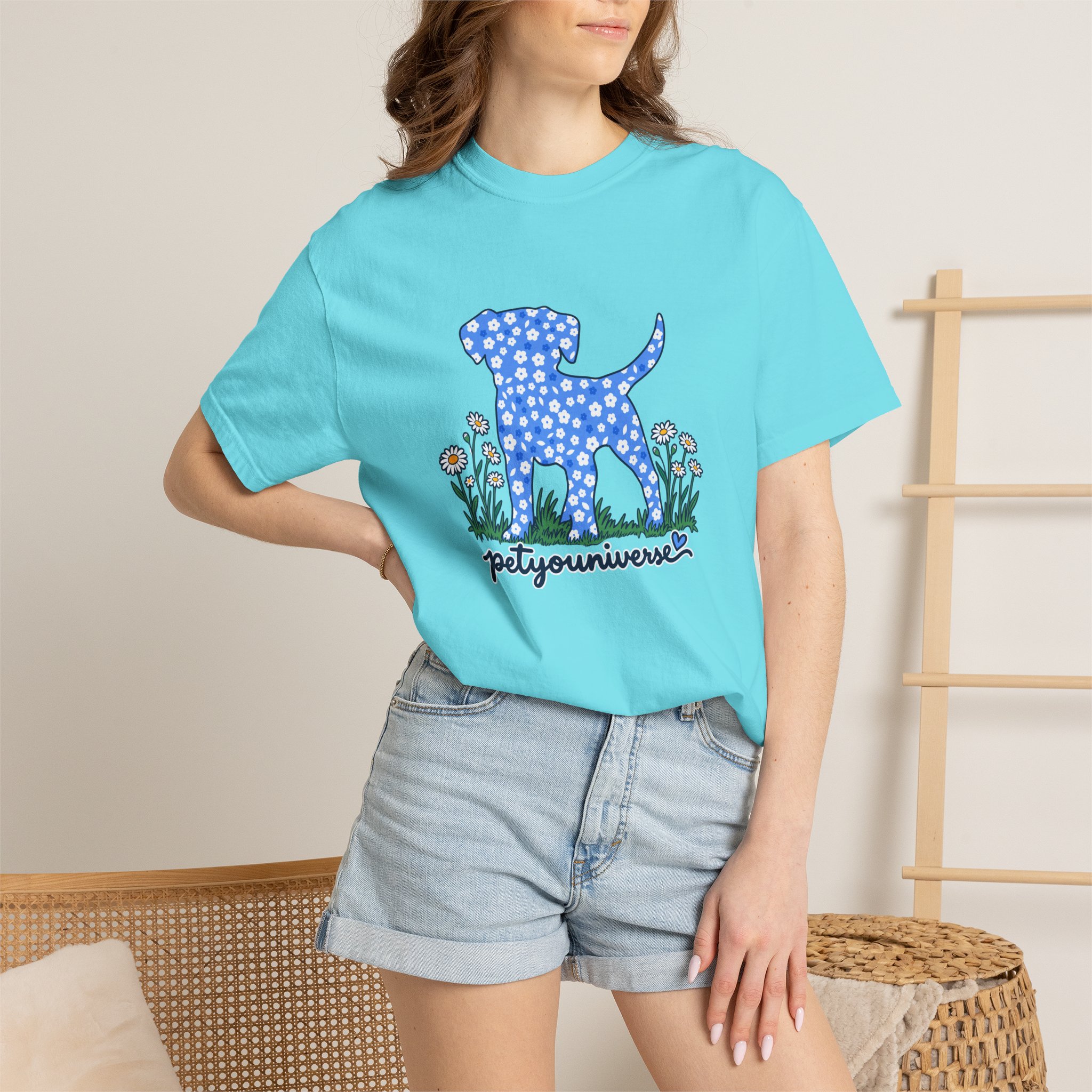Dog Silhouette Floral T‑Shirt — "PetYoUniverse" Graphic Tee - Image 58