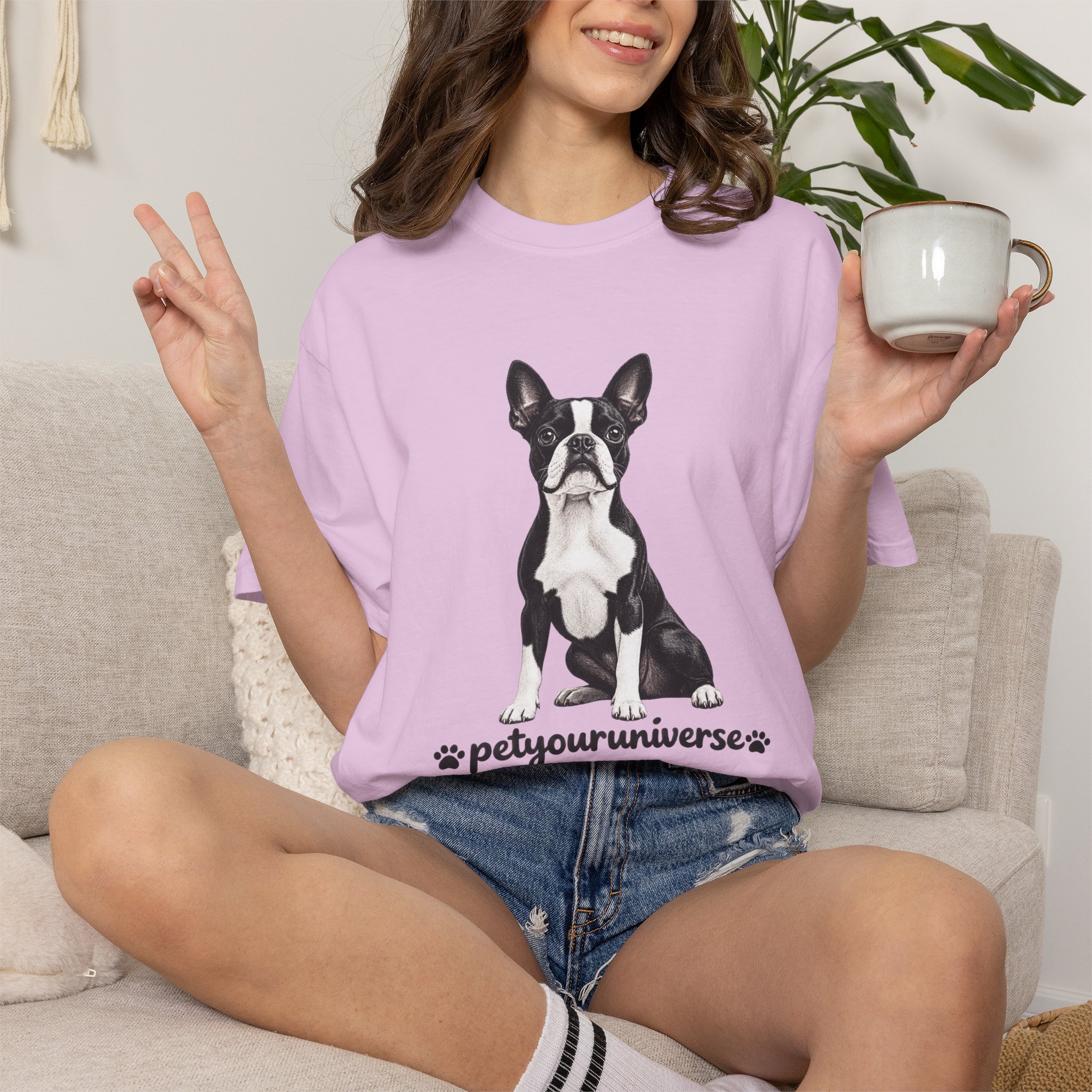 Boston Terrier Graphic T-Shirt — "PetYoUniverse" Dog Lover Tee - Image 111
