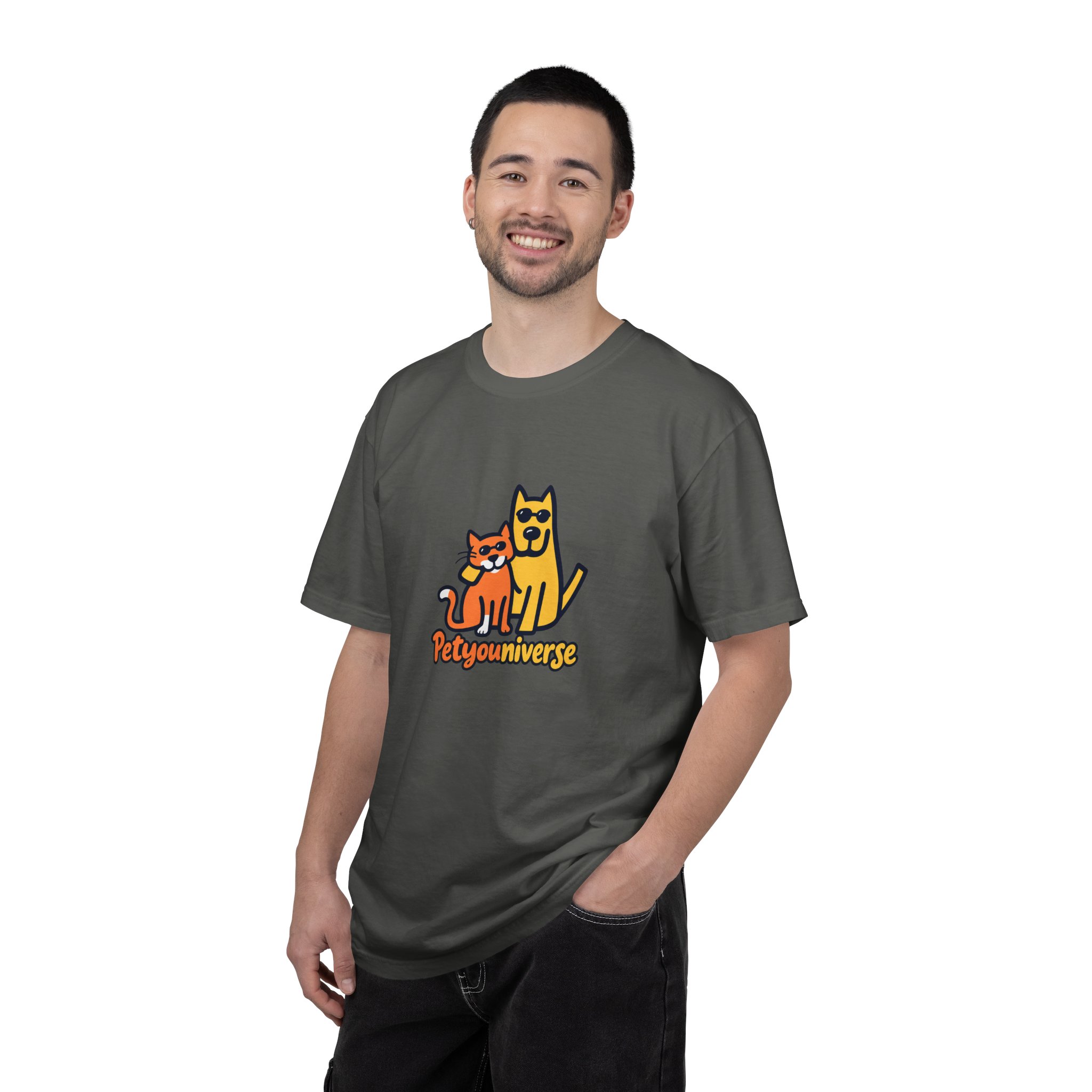 PetyoUniverse Cute Cat & Dog Graphic T-Shirt — Vintage Garment-Dyed Tee for Pet Lovers - Image 49