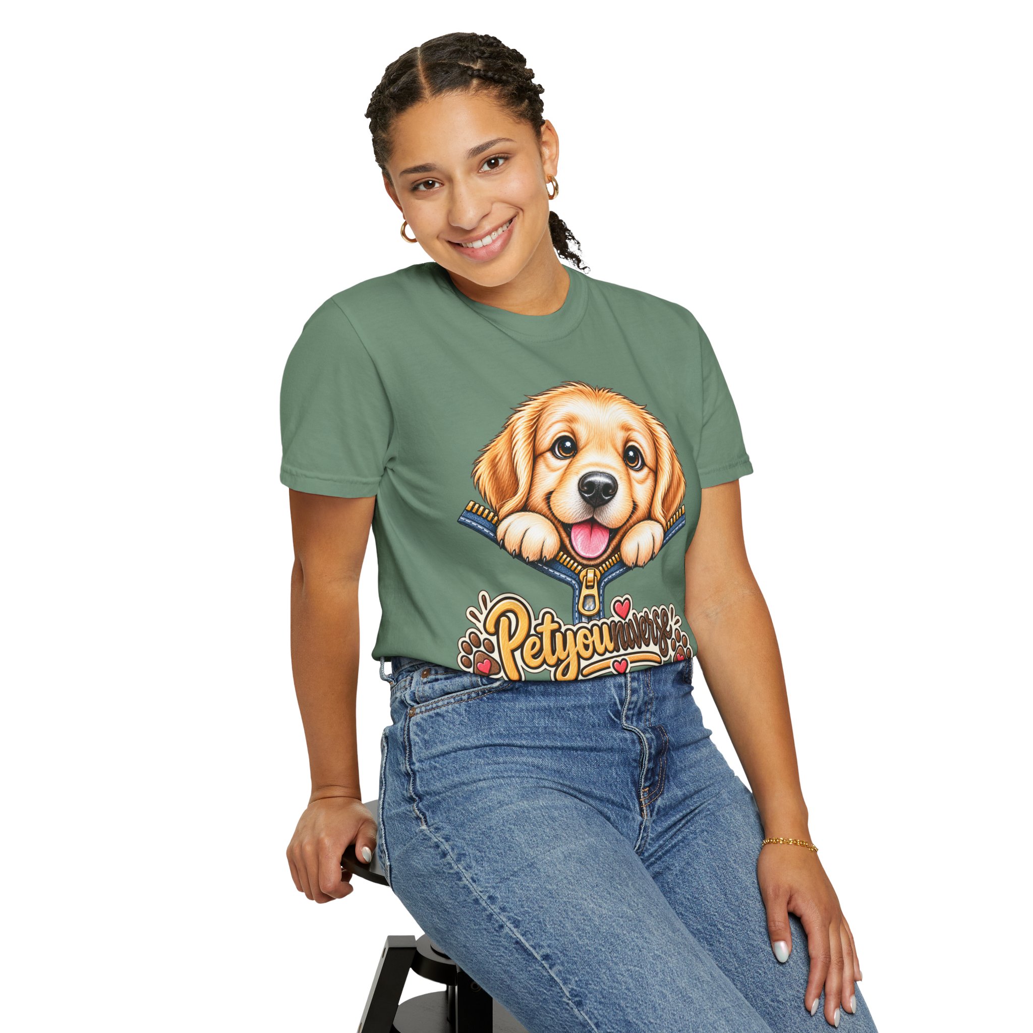 Golden Retriever Puppy "PetYoUniverse" T-Shirt - Image 87