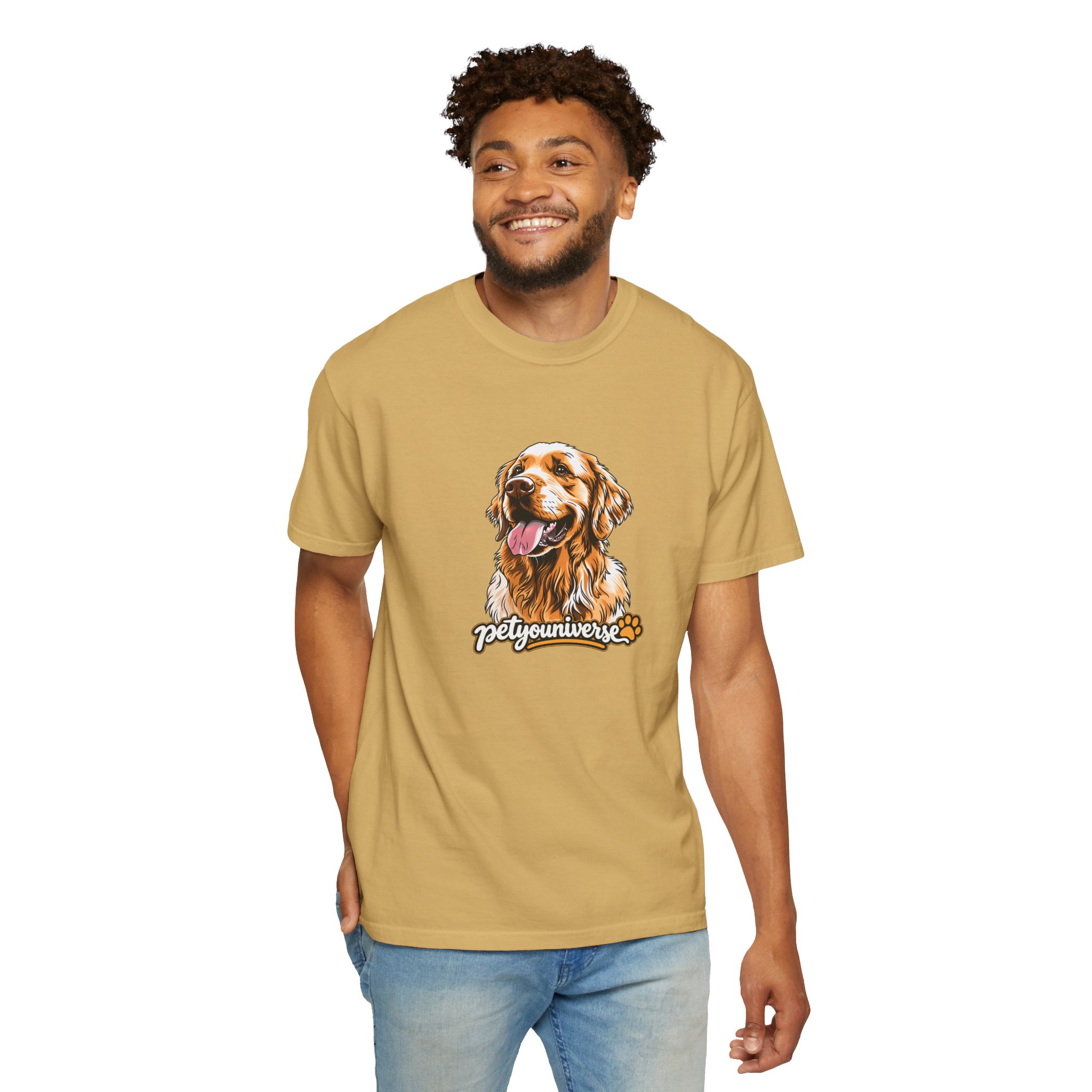 Dog Lover T-Shirt — Golden Retriever Portrait "PetYoUniverse" Graphic - Image 25
