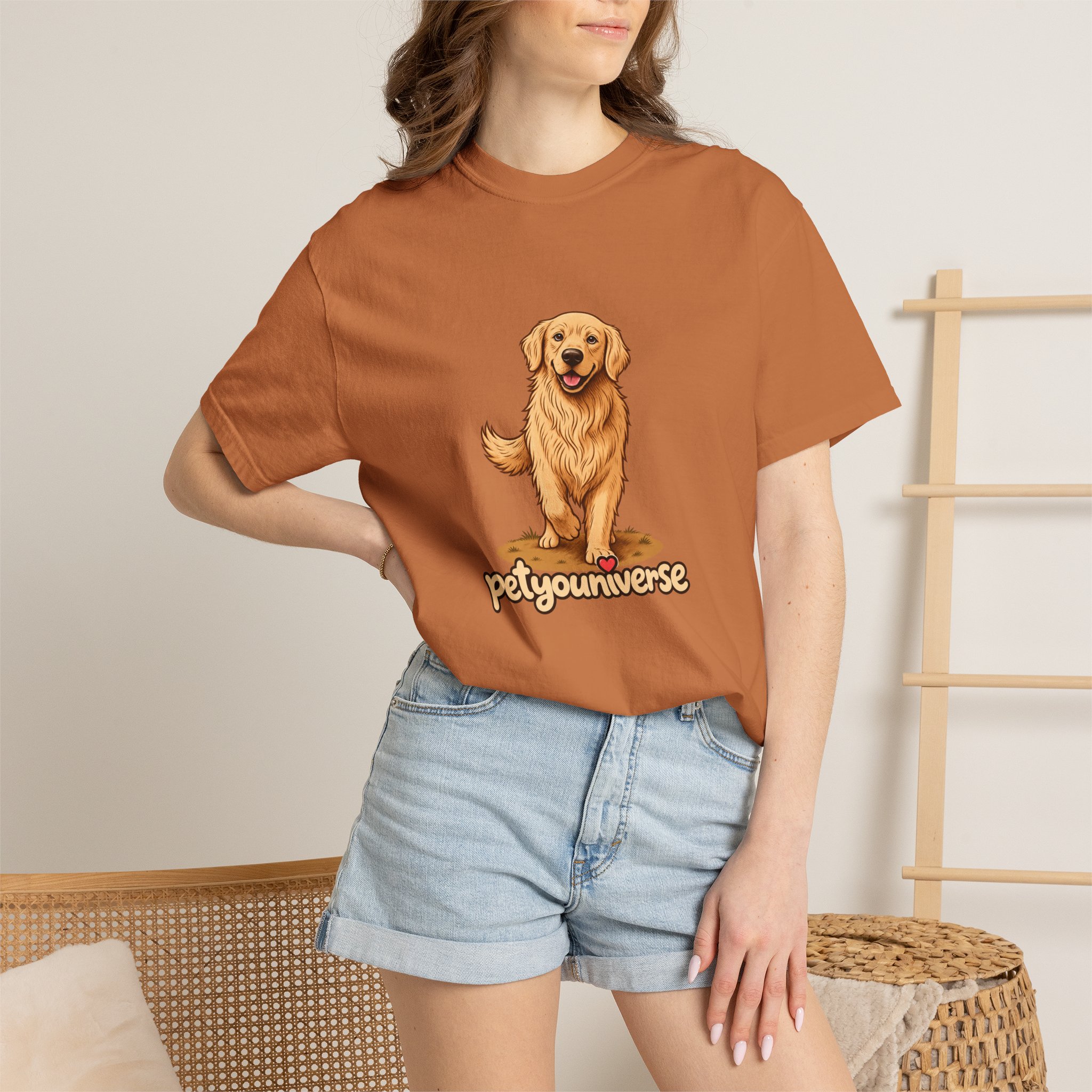 Golden Retriever Graphic T-Shirt — "PetYoUniverse" Cute Dog Tee - Image 29