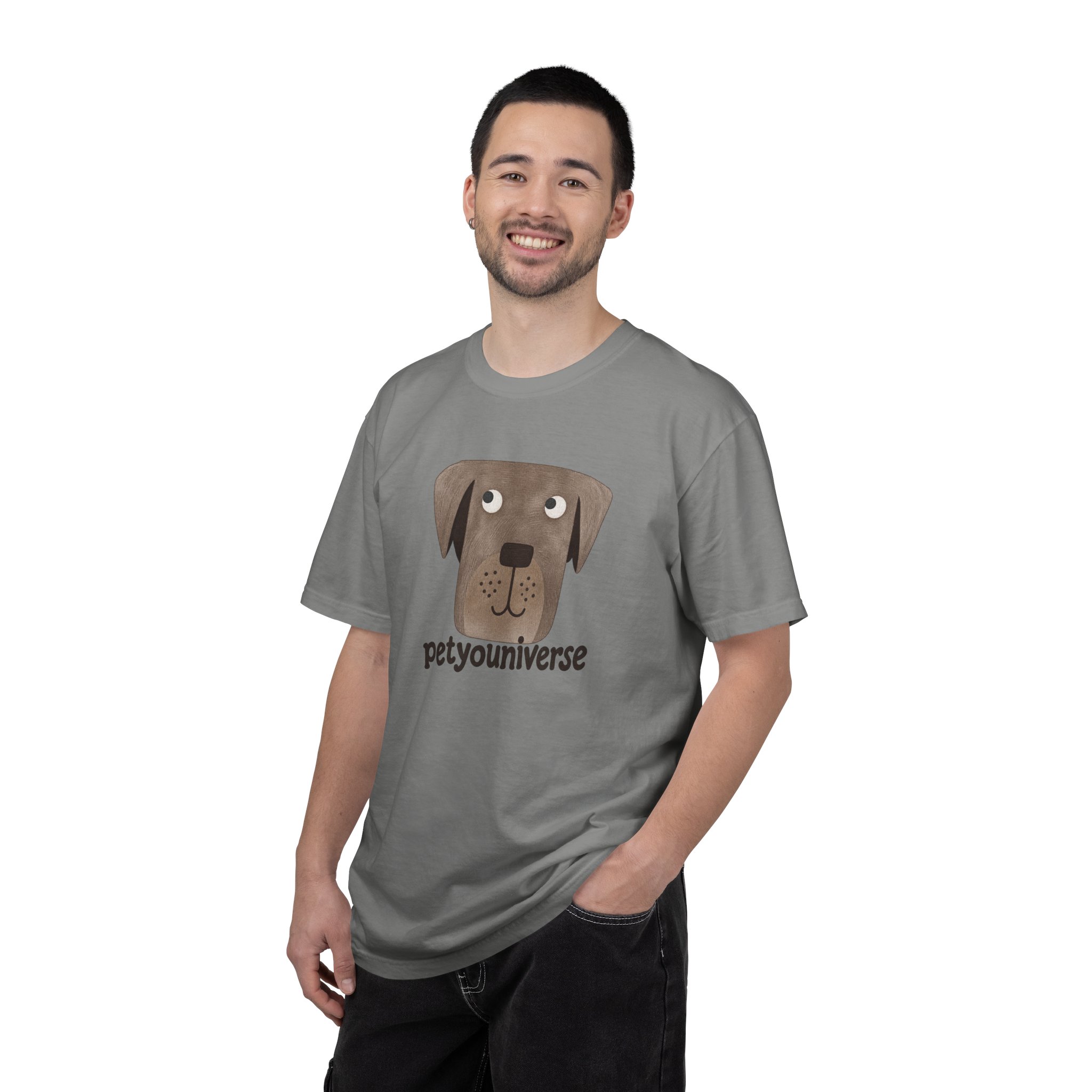 Dog Face Graphic T‑Shirt — "petyouniverse" Cute Pet Logo Tee - Image 85