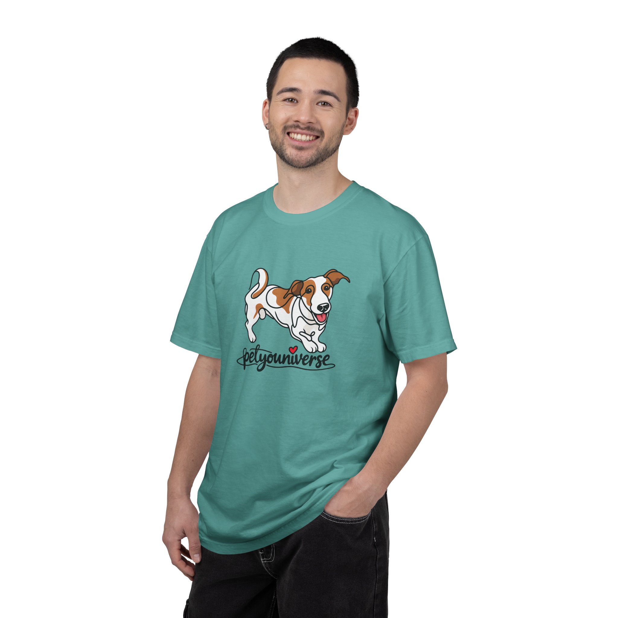 Dog Cartoon T-Shirt — "PetYoUniverse" Playful Jack Russell Tee - Image 67
