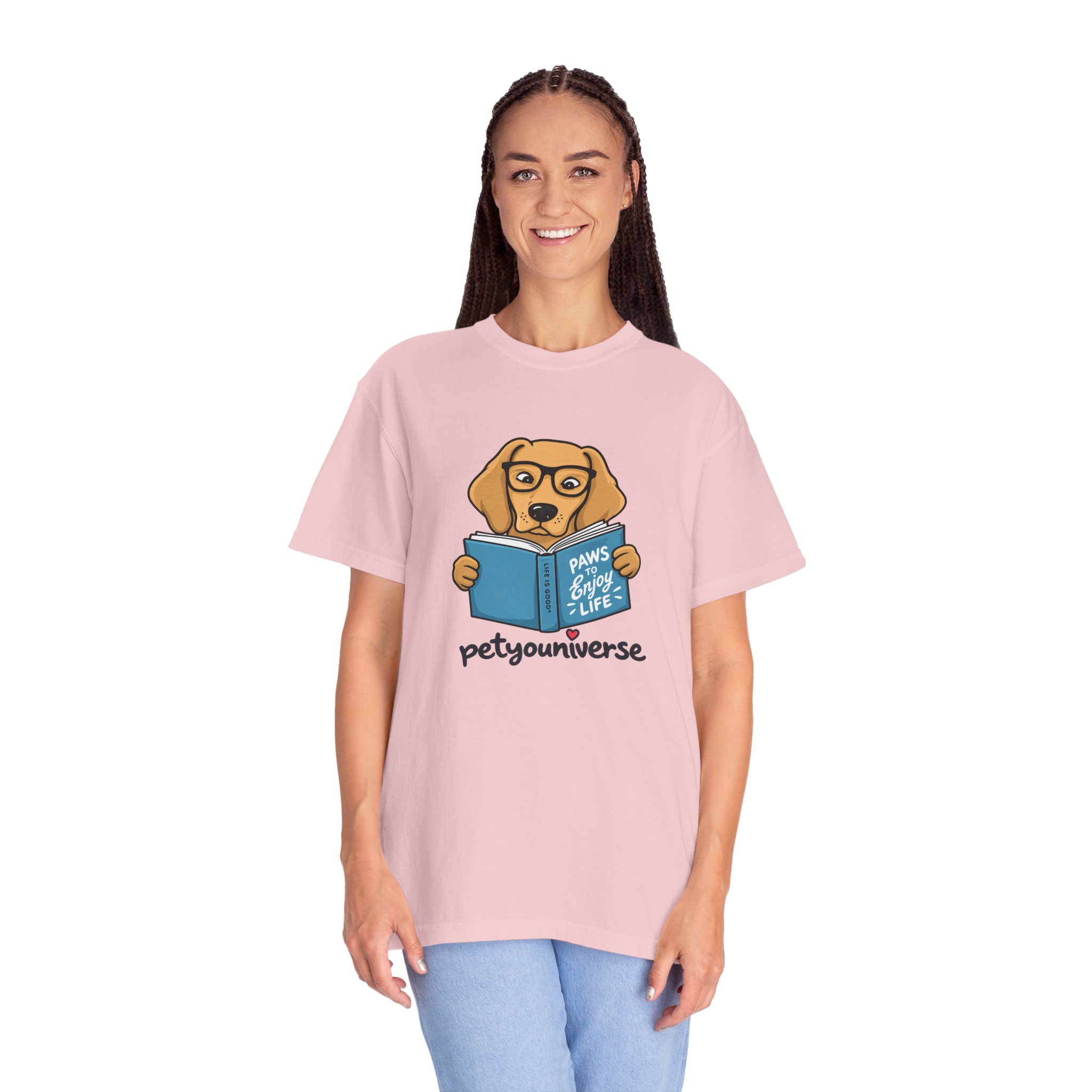 Dog Reading T-Shirt — "Paws & Books" Cute Booklover Pup Tee - Image 77
