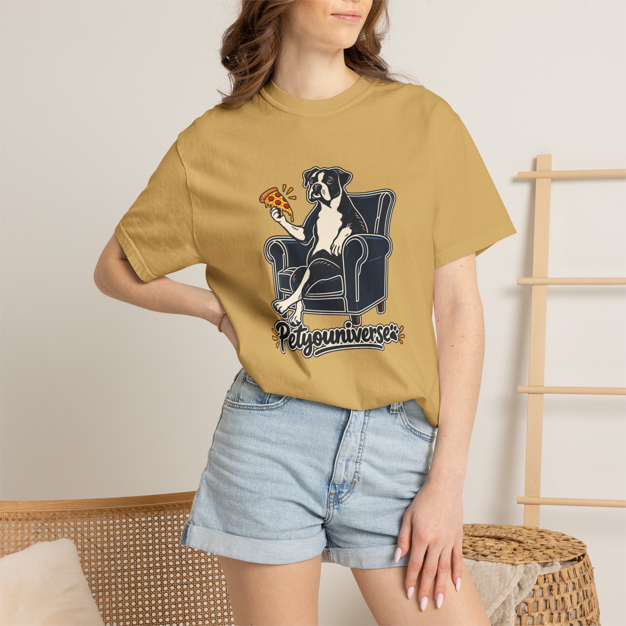 T-Shirt — PetYoUniverse Dog on Armchair with Pizza Graphic - Image 11