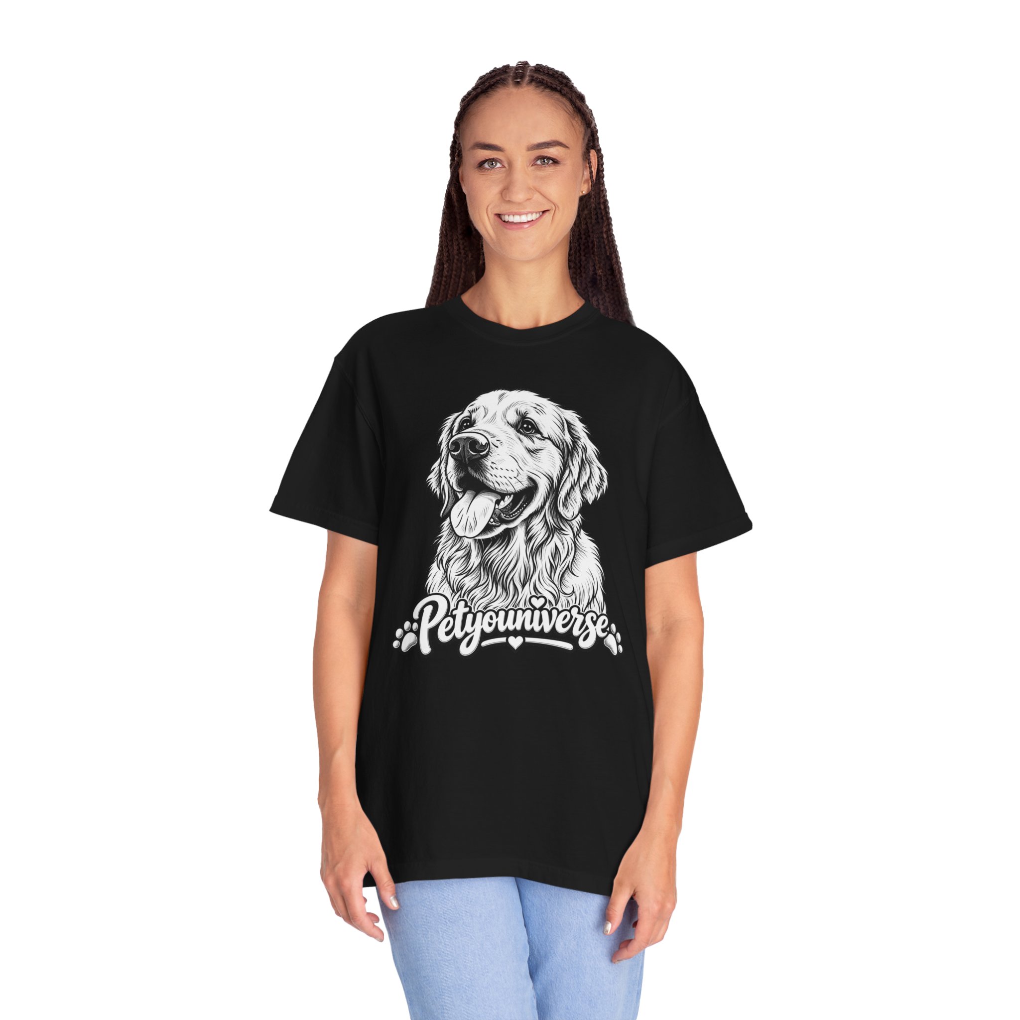 PetYoUniverse Golden Retriever Graphic T-Shirt — Cute Dog Portrait Tee - Image 86