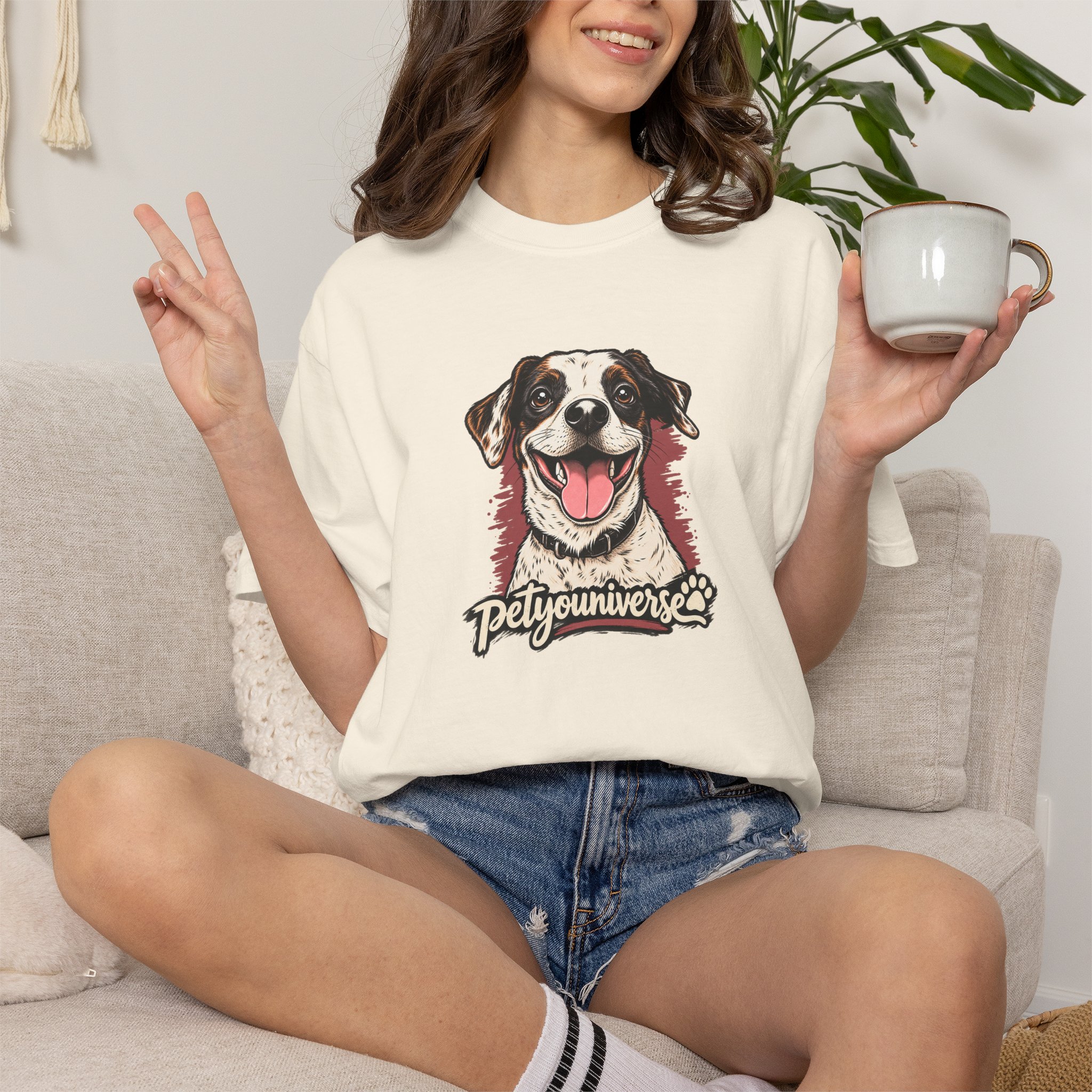 Dog Lover T-Shirt — Smiling Pup "Petyouniverse" Graphic Tee - Image 3