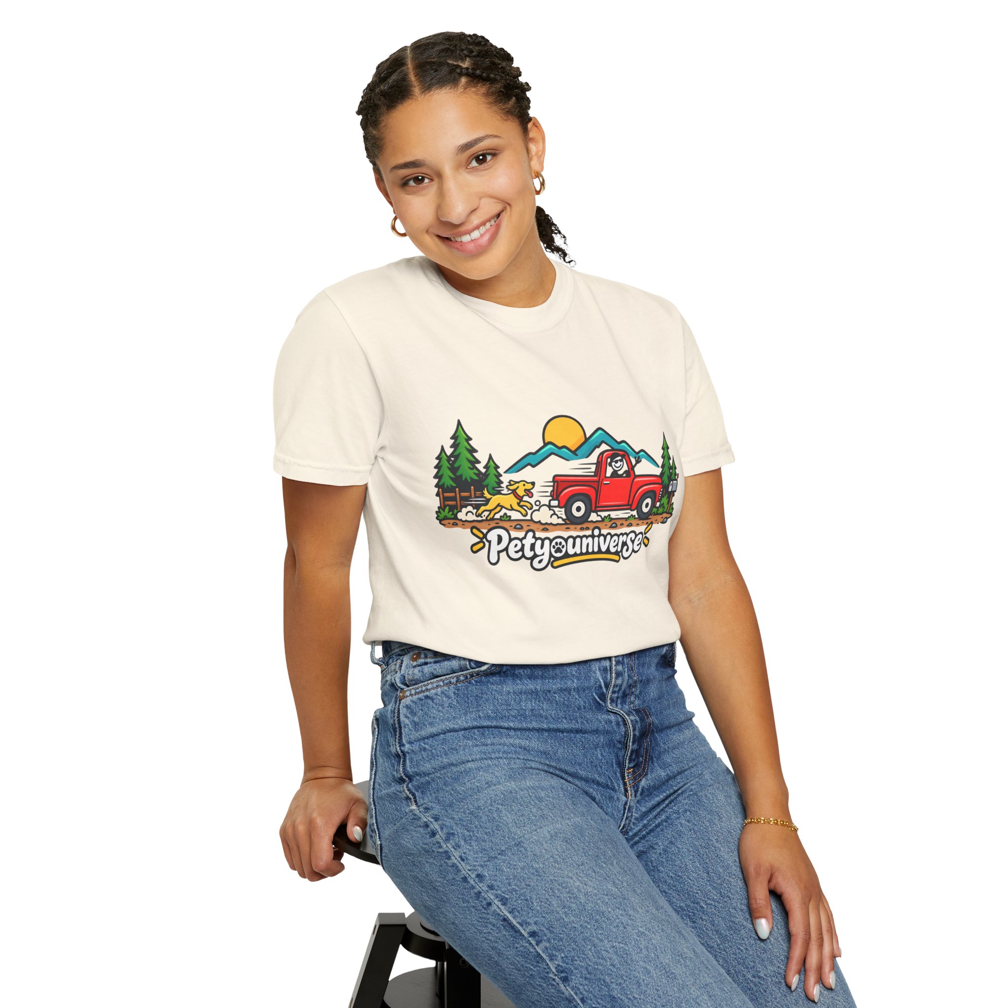 Petyuniverse Retro Truck & Dog Graphic T-Shirt - Image 6