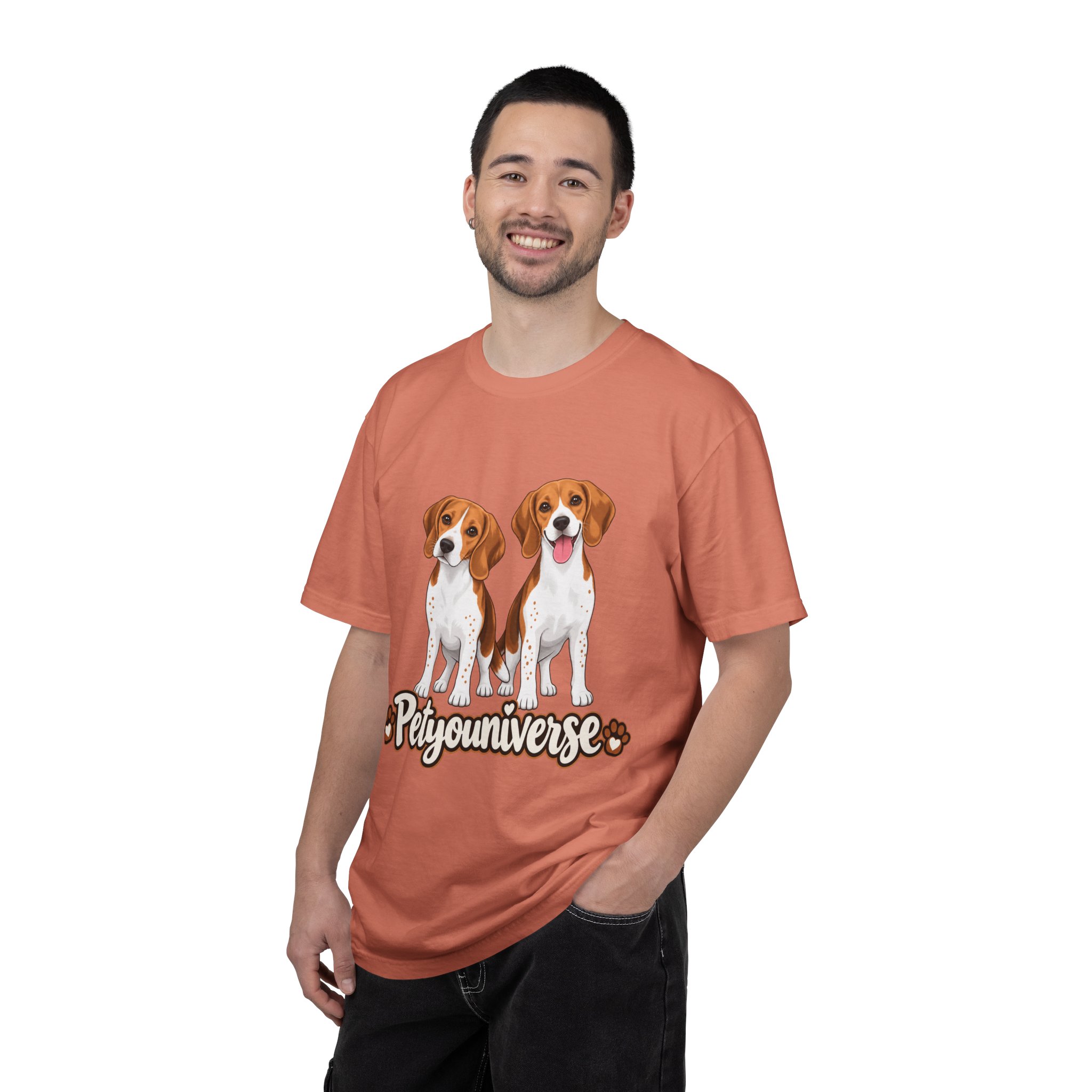 Beagle Lovers T-Shirt — 'PetYoUniverse' Cute Cartoon Duo Dog Tee - Image 4