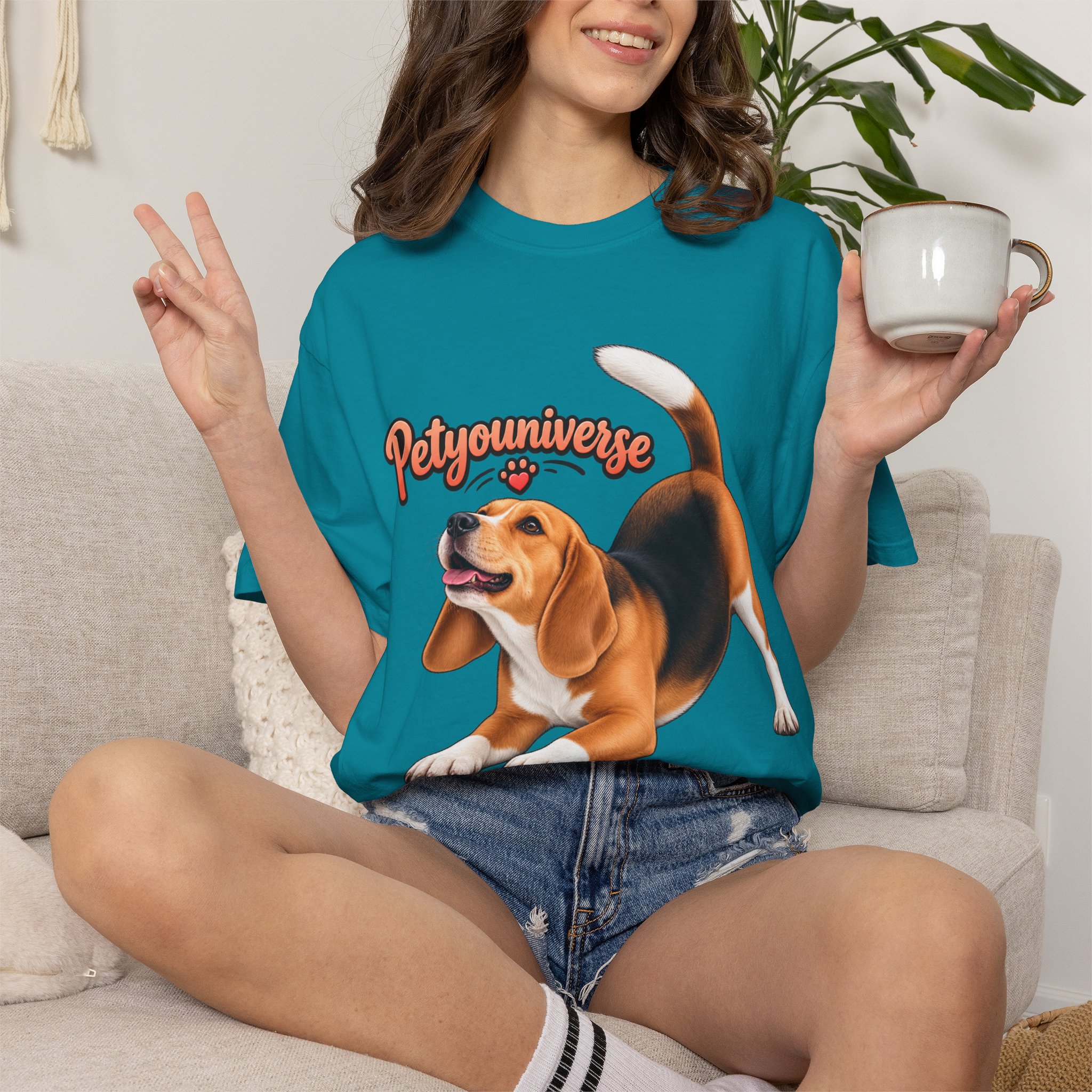 Beagle Playtime T-Shirt — "PetYoUniverse" Graphic Tee for Dog Lovers - Image 75