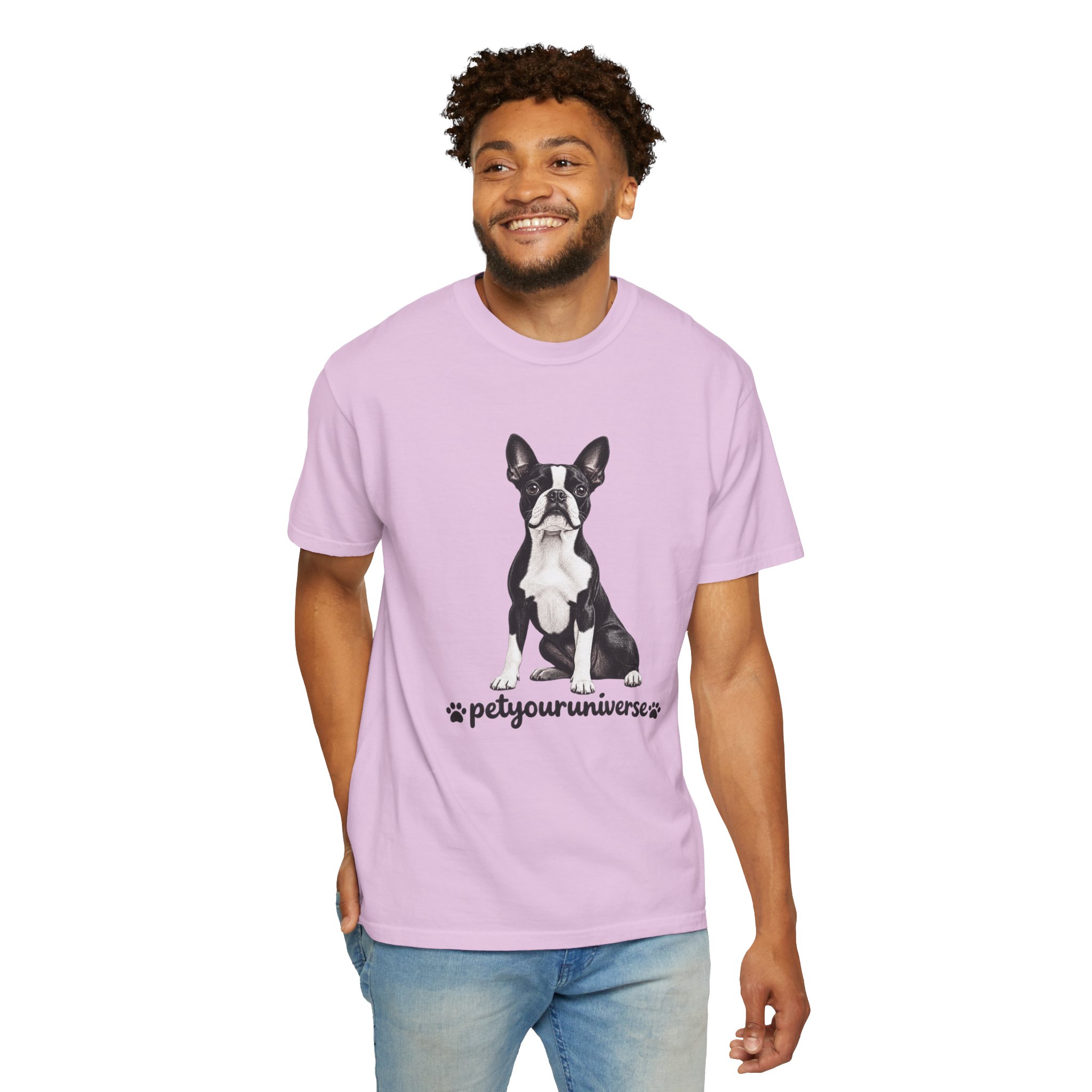Boston Terrier Graphic T-Shirt — "PetYoUniverse" Dog Lover Tee - Image 115