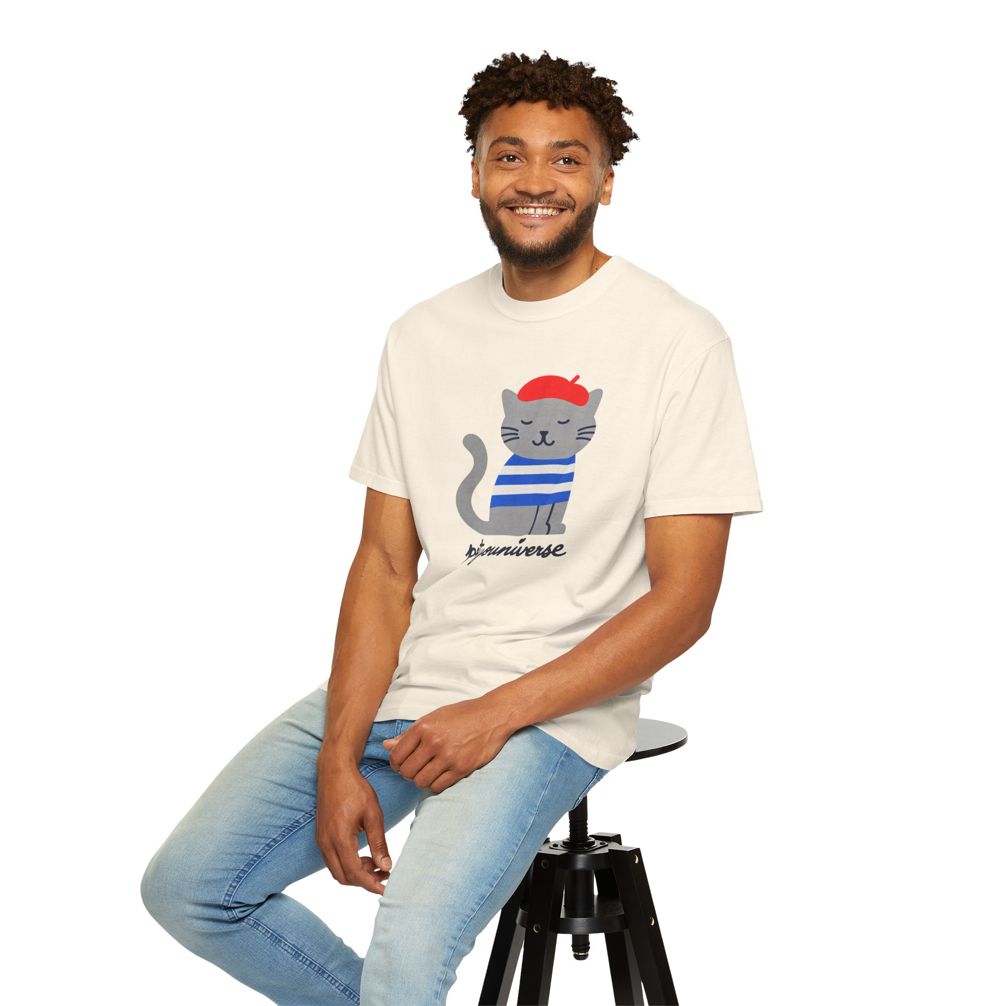 Cat Graphic T-Shirt — "petiyouniverse" Cute French Cat Tee - Image 8