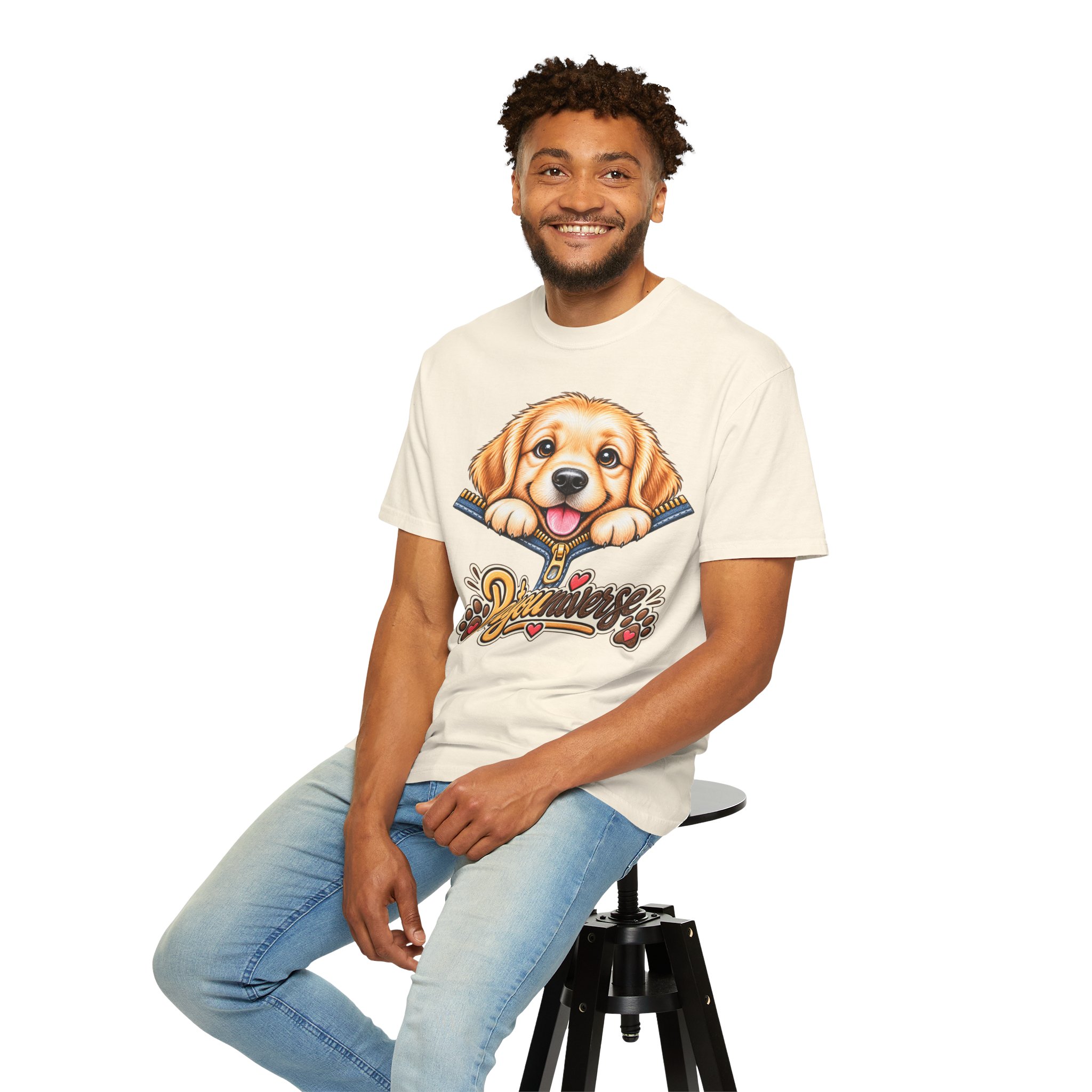 Golden Retriever Puppy "PetYoUniverse" T-Shirt - Image 8