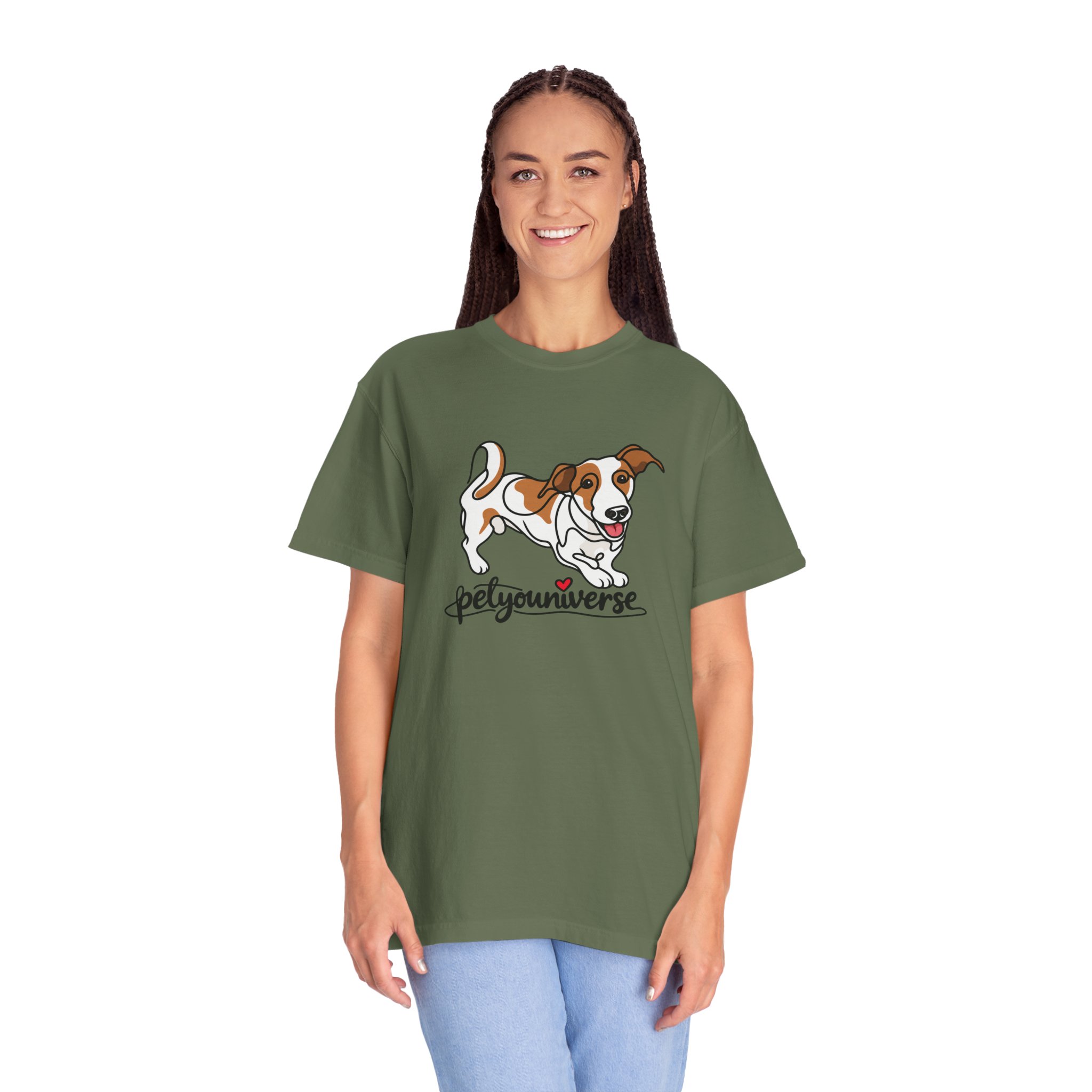 Dog Cartoon T-Shirt — "PetYoUniverse" Playful Jack Russell Tee - Image 50