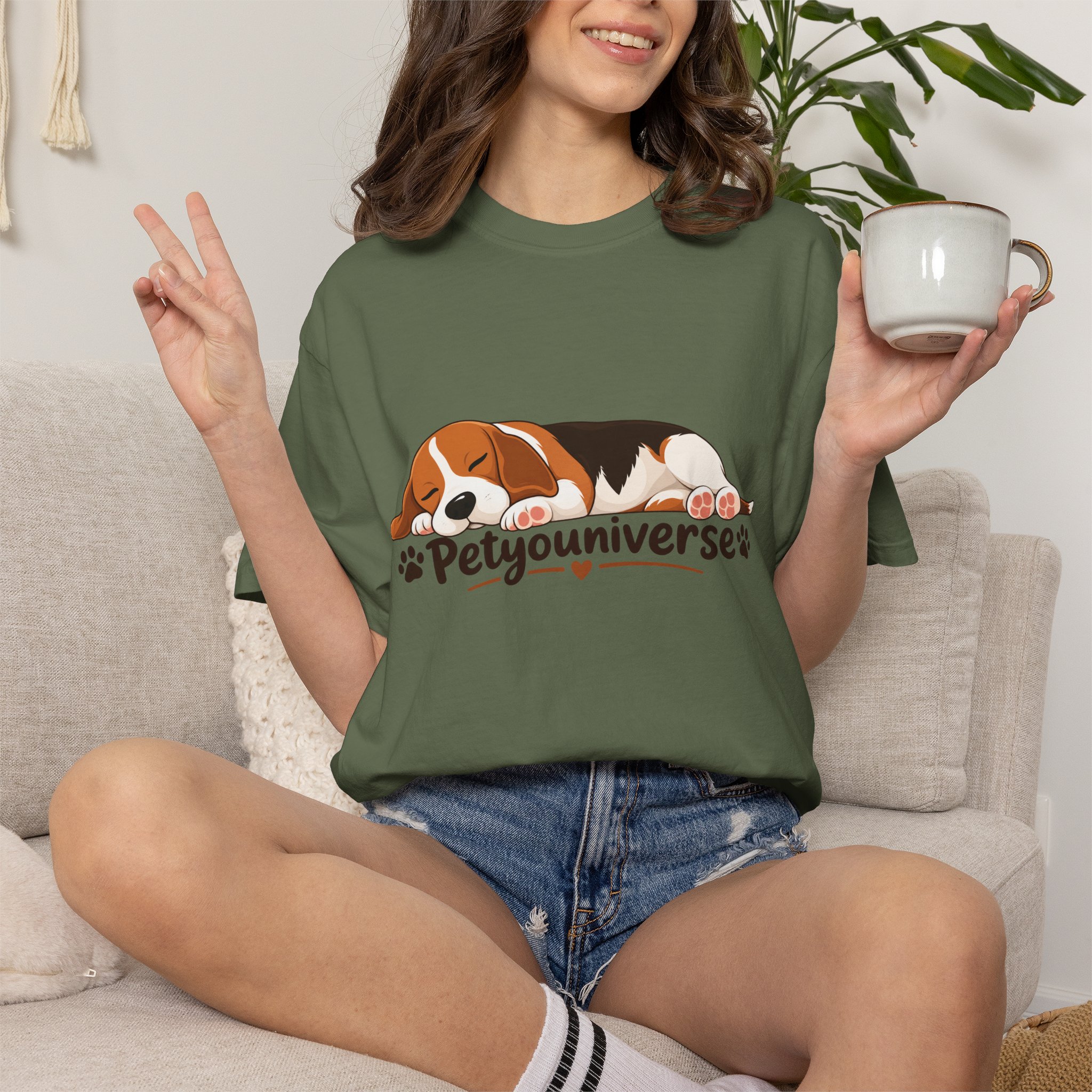 Sleeping Beagle T-Shirt — Cute "PetYoUniverse" Dog Graphic Tee - Image 48