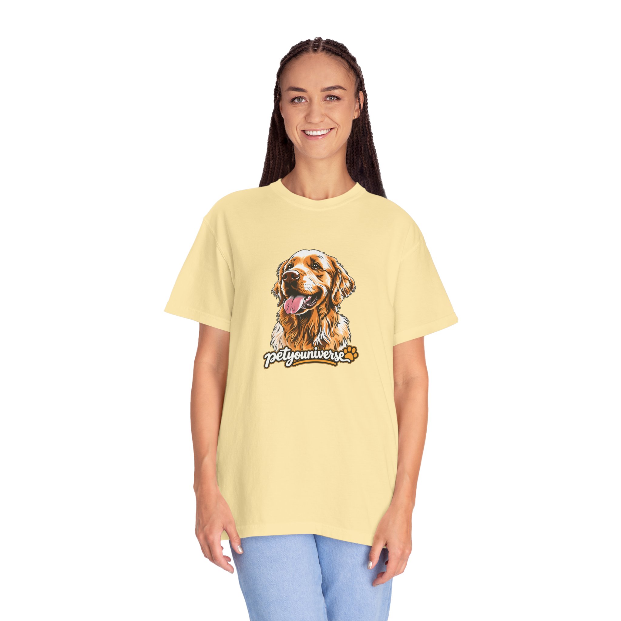 Dog Lover T-Shirt — Golden Retriever Portrait "PetYoUniverse" Graphic - Image 14