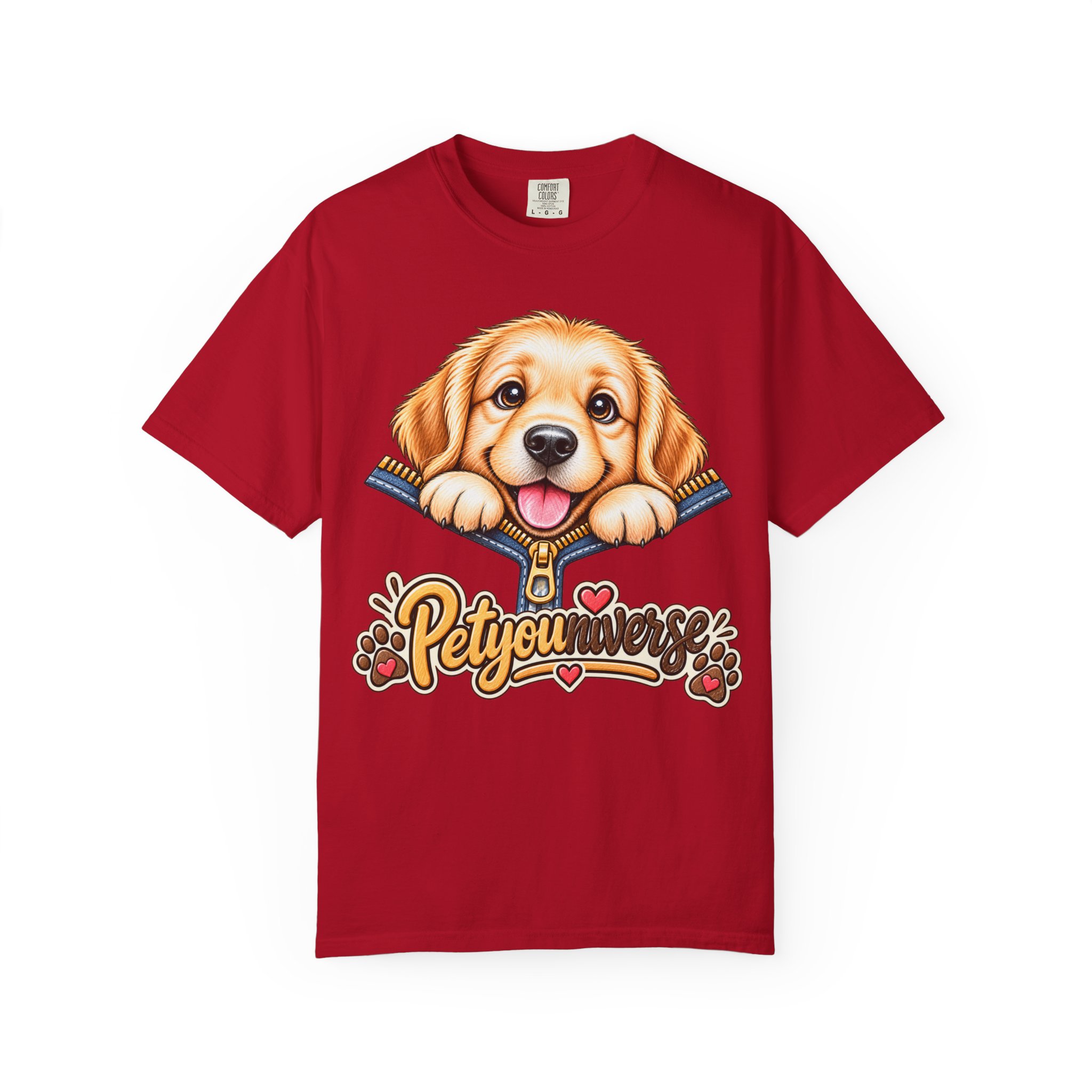 Golden Retriever Puppy "PetYoUniverse" T-Shirt - Image 136