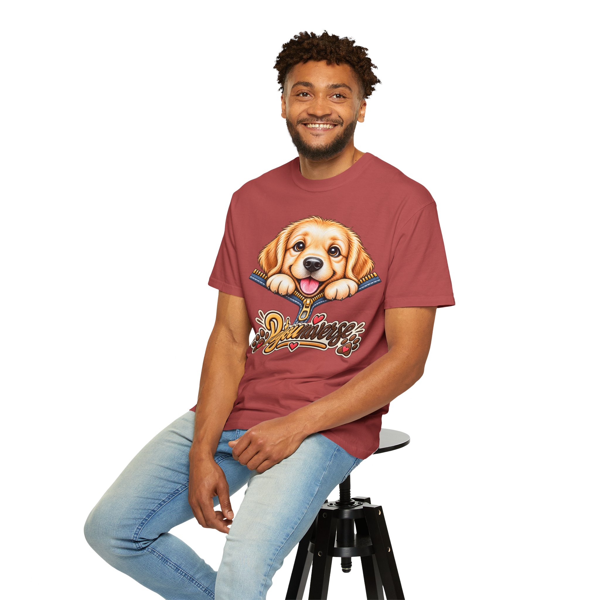 Golden Retriever Puppy "PetYoUniverse" T-Shirt - Image 134