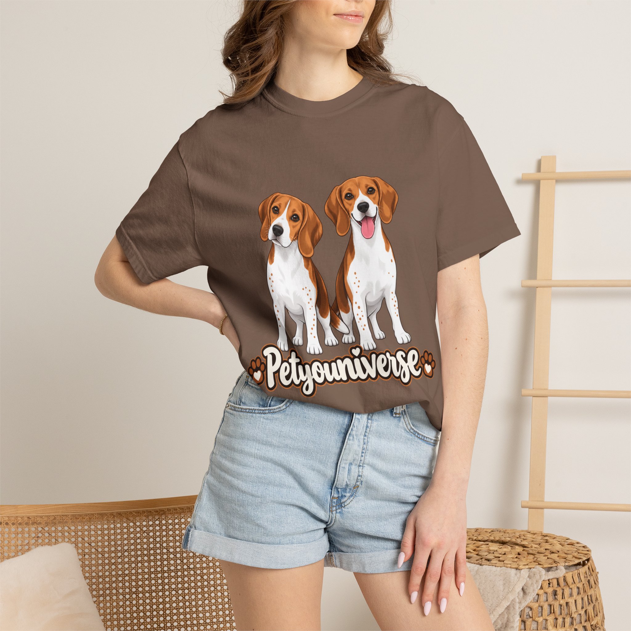 Beagle Lovers T-Shirt — 'PetYoUniverse' Cute Cartoon Duo Dog Tee - Image 29