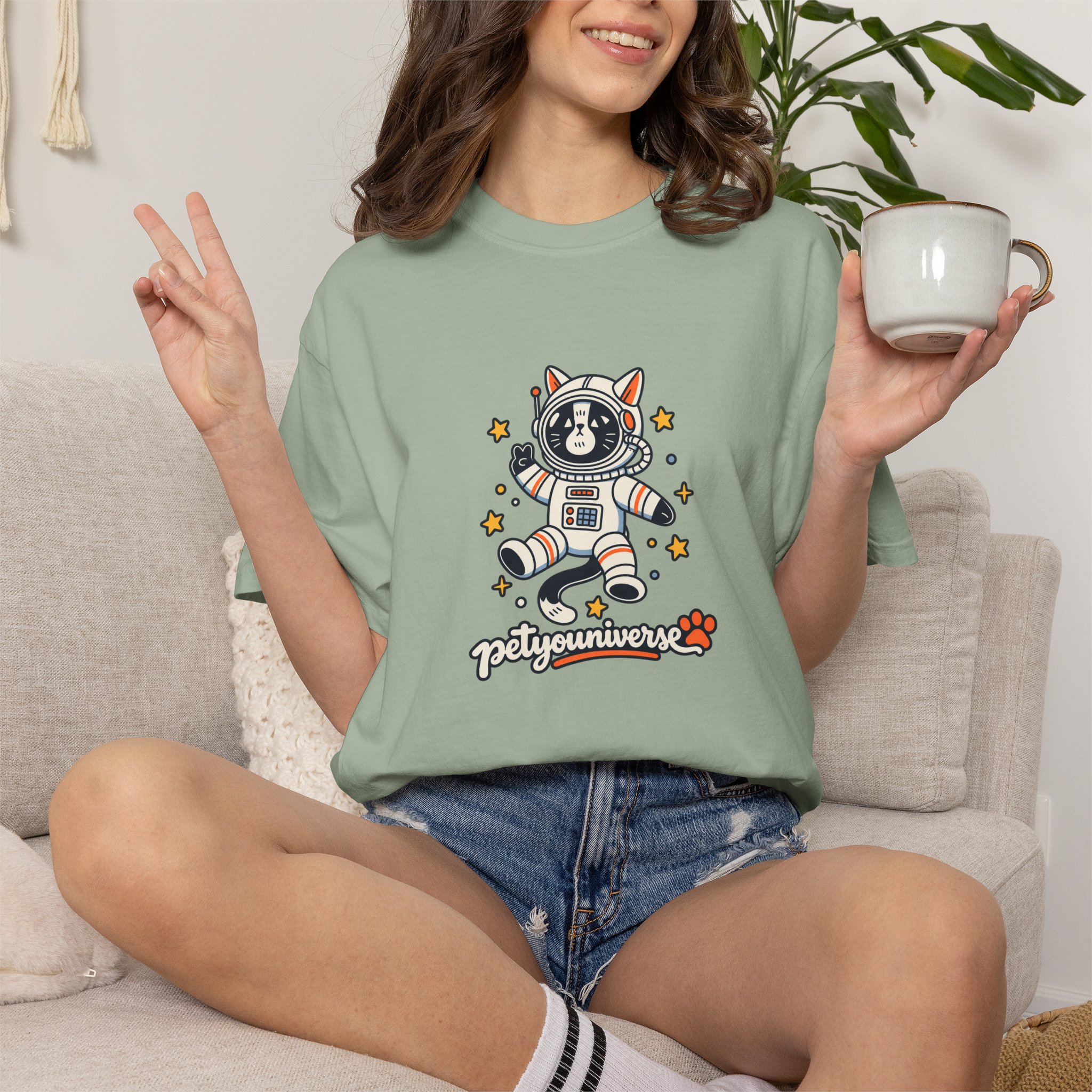 Astronaut Dog T-Shirt — 'PetYoUniverse' Cute Space Pup Tee - Image 66