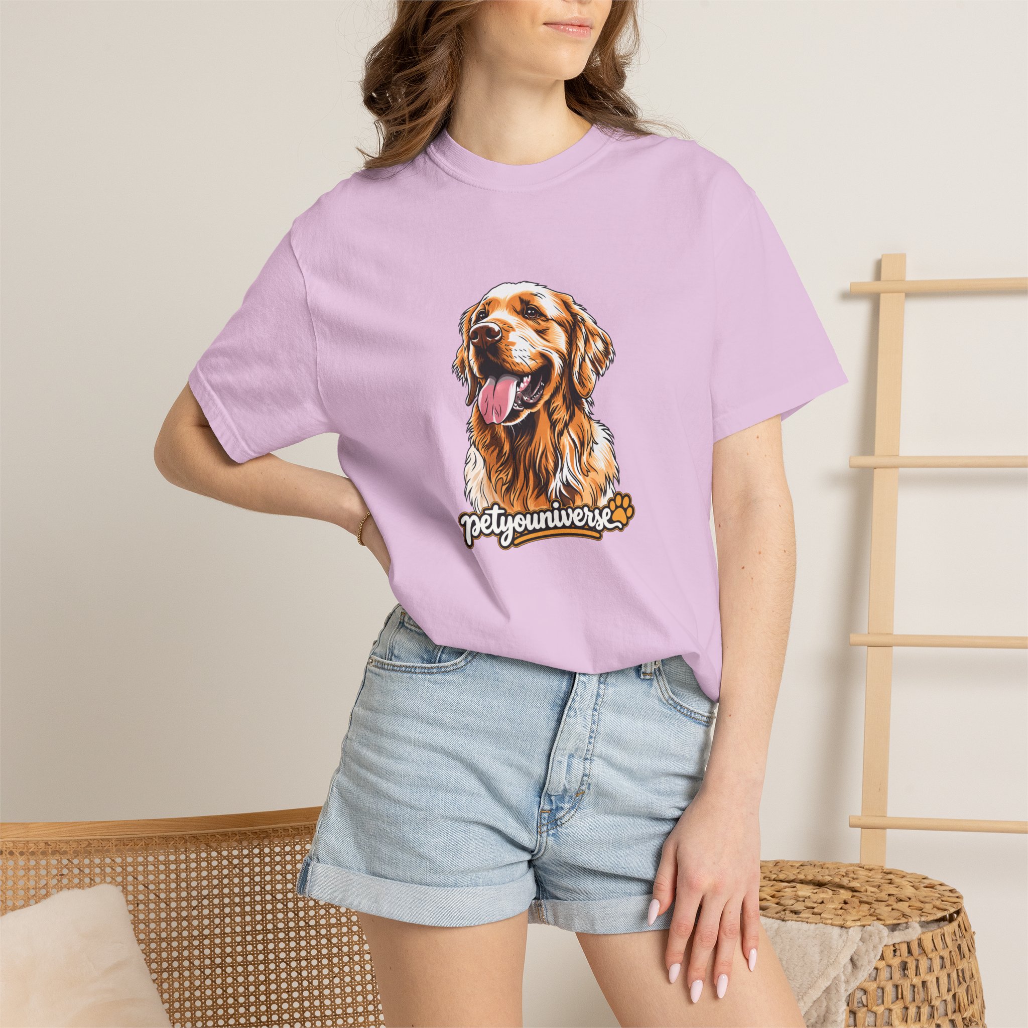 Dog Lover T-Shirt — Golden Retriever Portrait "PetYoUniverse" Graphic - Image 110
