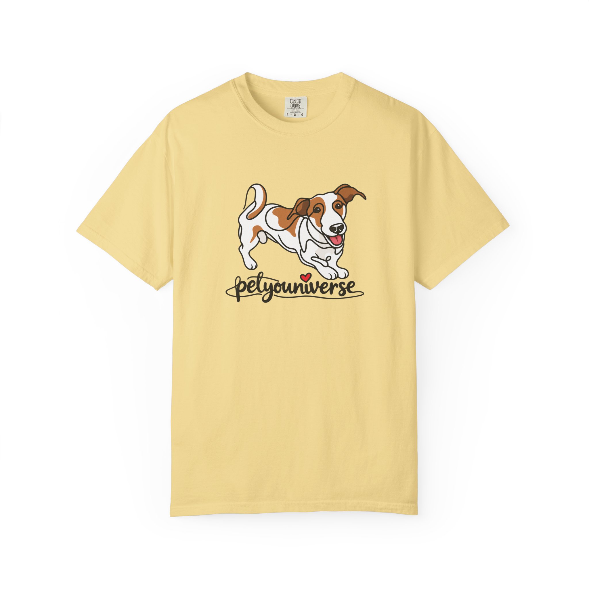 Dog Cartoon T-Shirt — "PetYoUniverse" Playful Jack Russell Tee - Image 37