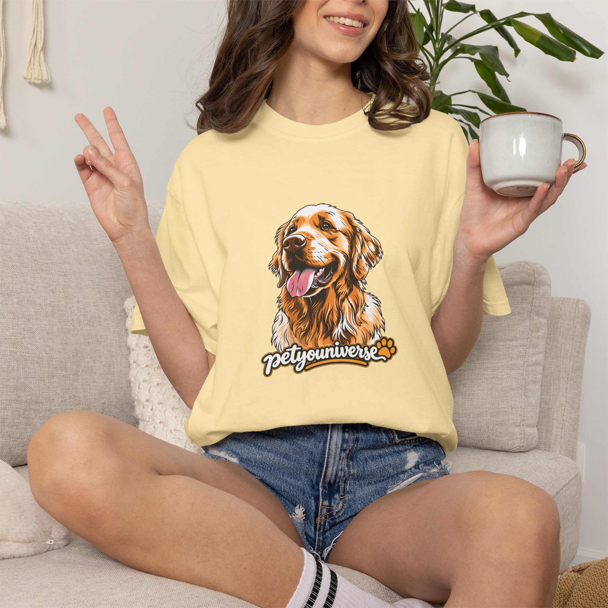 Dog Lover T-Shirt — Golden Retriever Portrait "PetYoUniverse" Graphic - Image 12