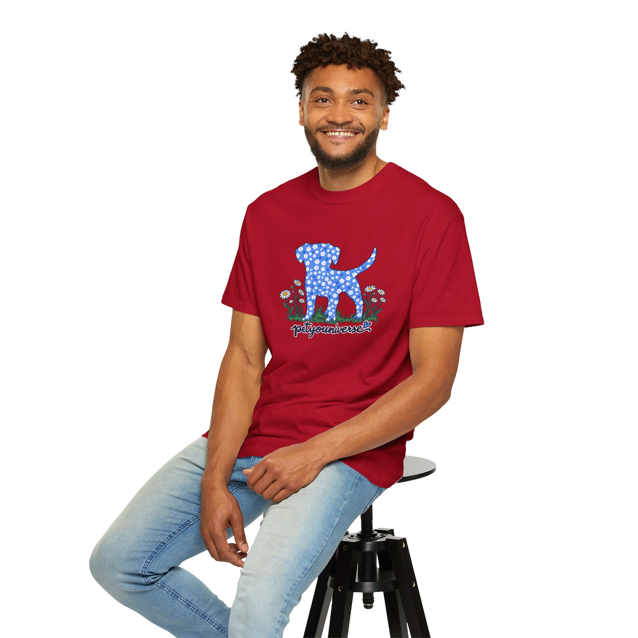 Dog Silhouette Floral T‑Shirt — "PetYoUniverse" Graphic Tee - Image 95