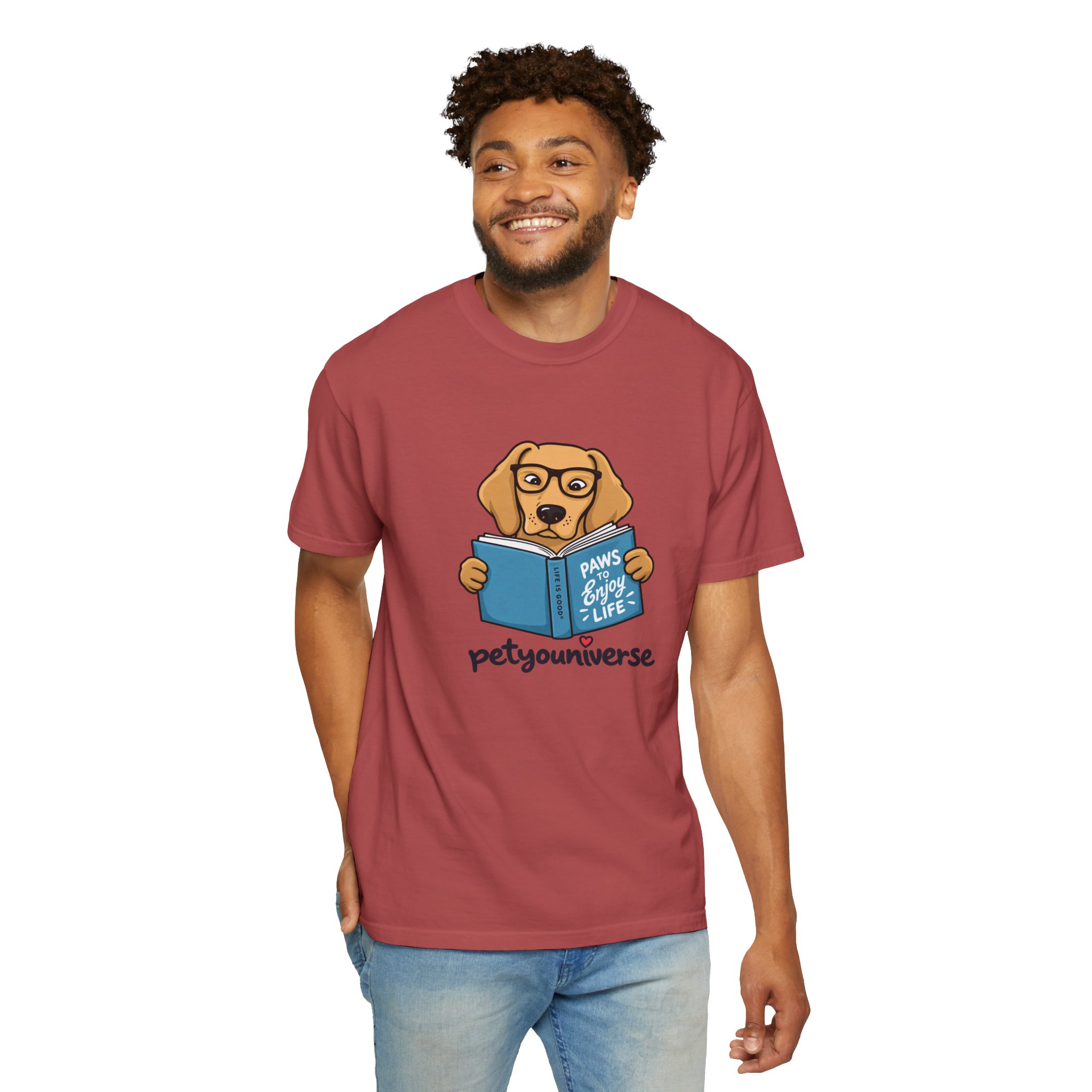 Dog Reading T-Shirt — "Paws & Books" Cute Booklover Pup Tee - Image 88