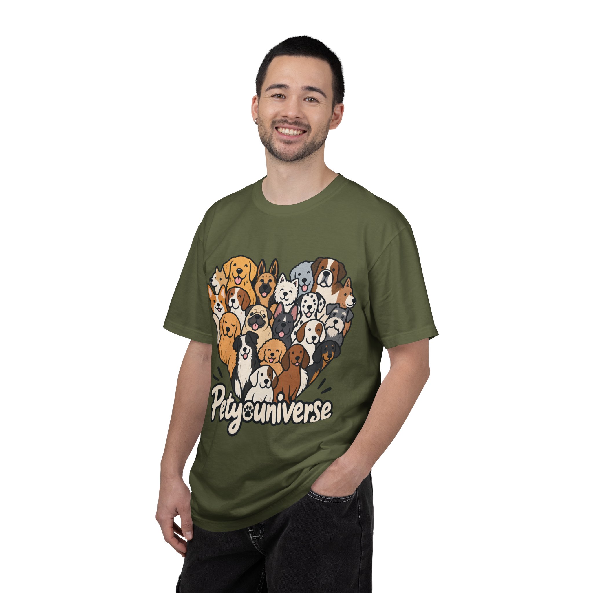 Dog Lover Cartoon T-Shirt — "Pety Universe" Graphic Tee - Image 94