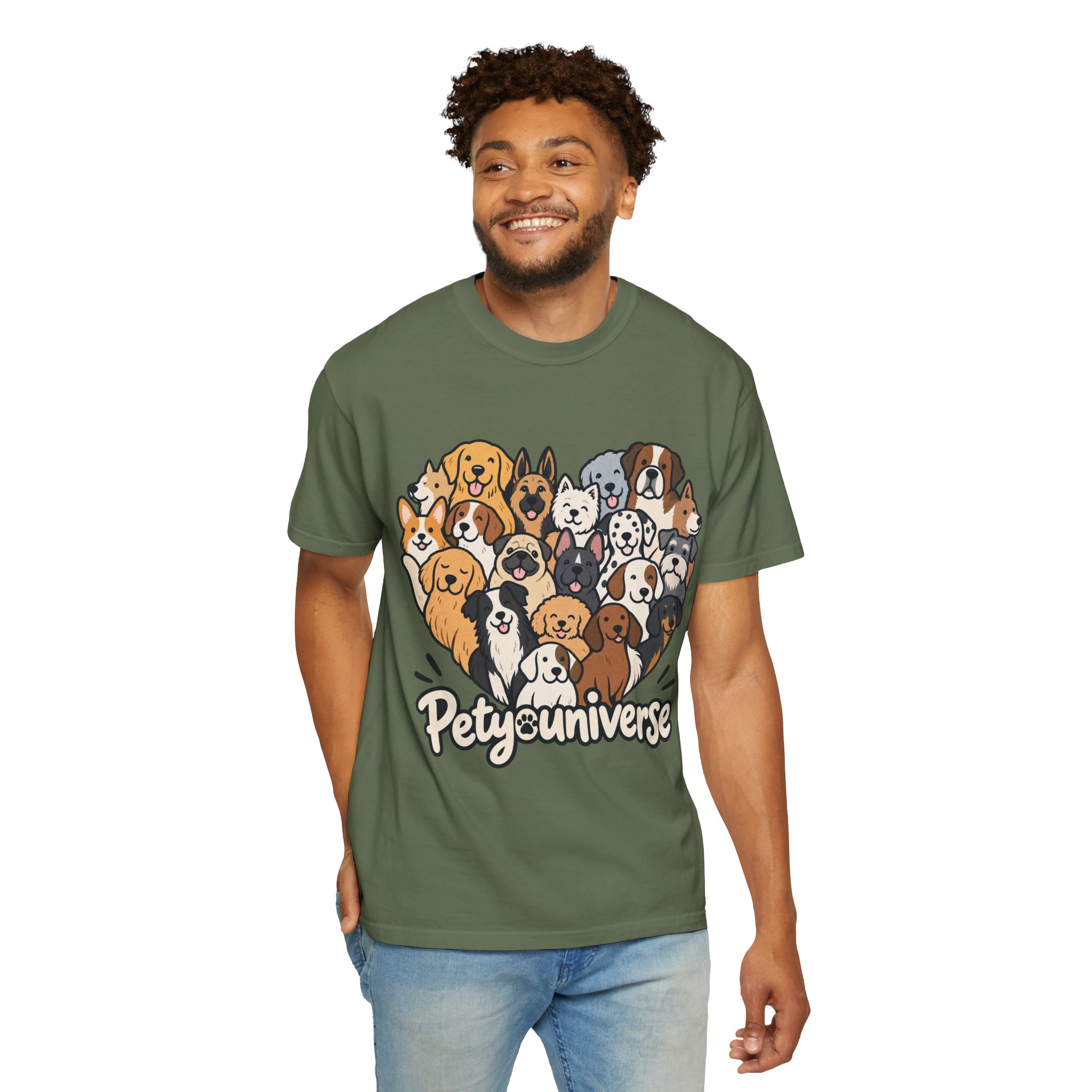 Dog Lover Cartoon T-Shirt — "Pety Universe" Graphic Tee - Image 88