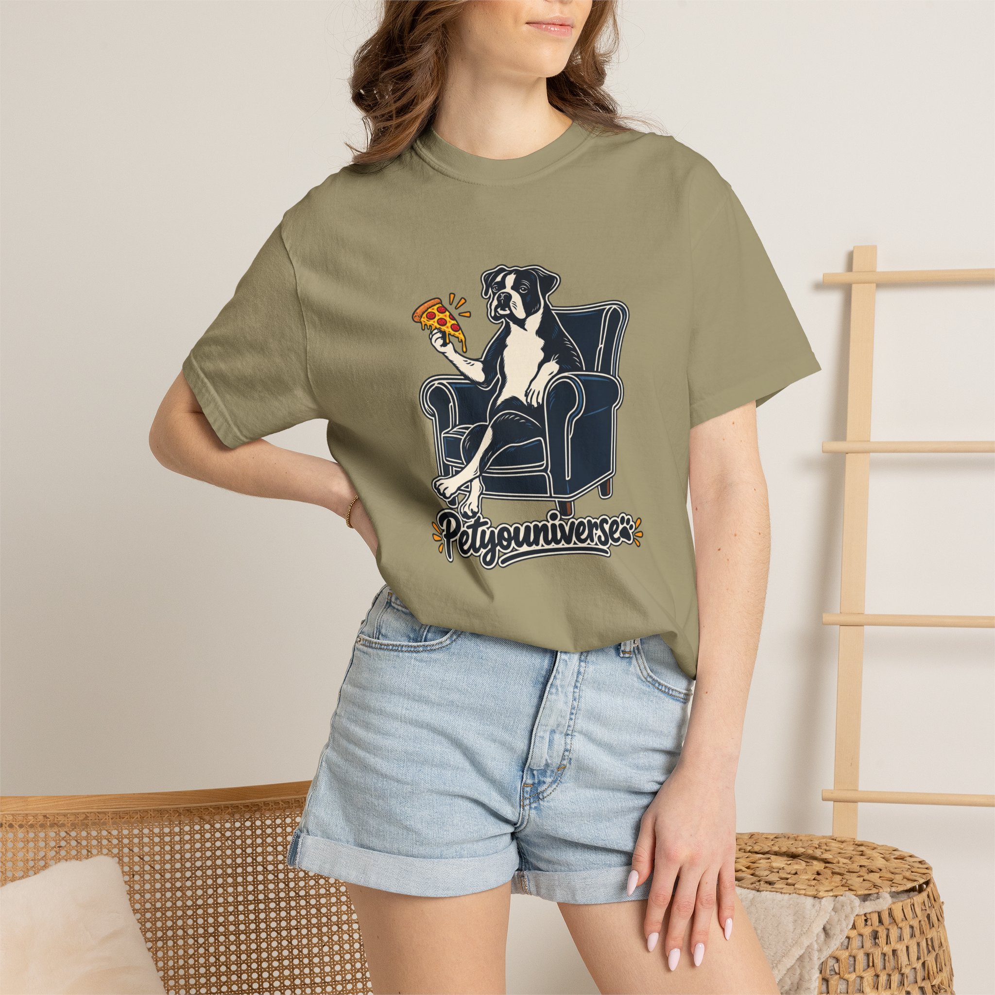 T-Shirt — PetYoUniverse Dog on Armchair with Pizza Graphic - Image 20