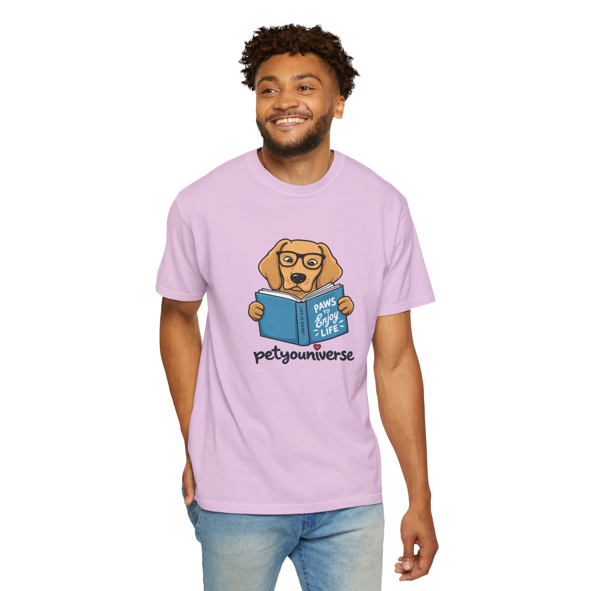 Dog Reading T-Shirt — "Paws & Books" Cute Booklover Pup Tee - Image 70