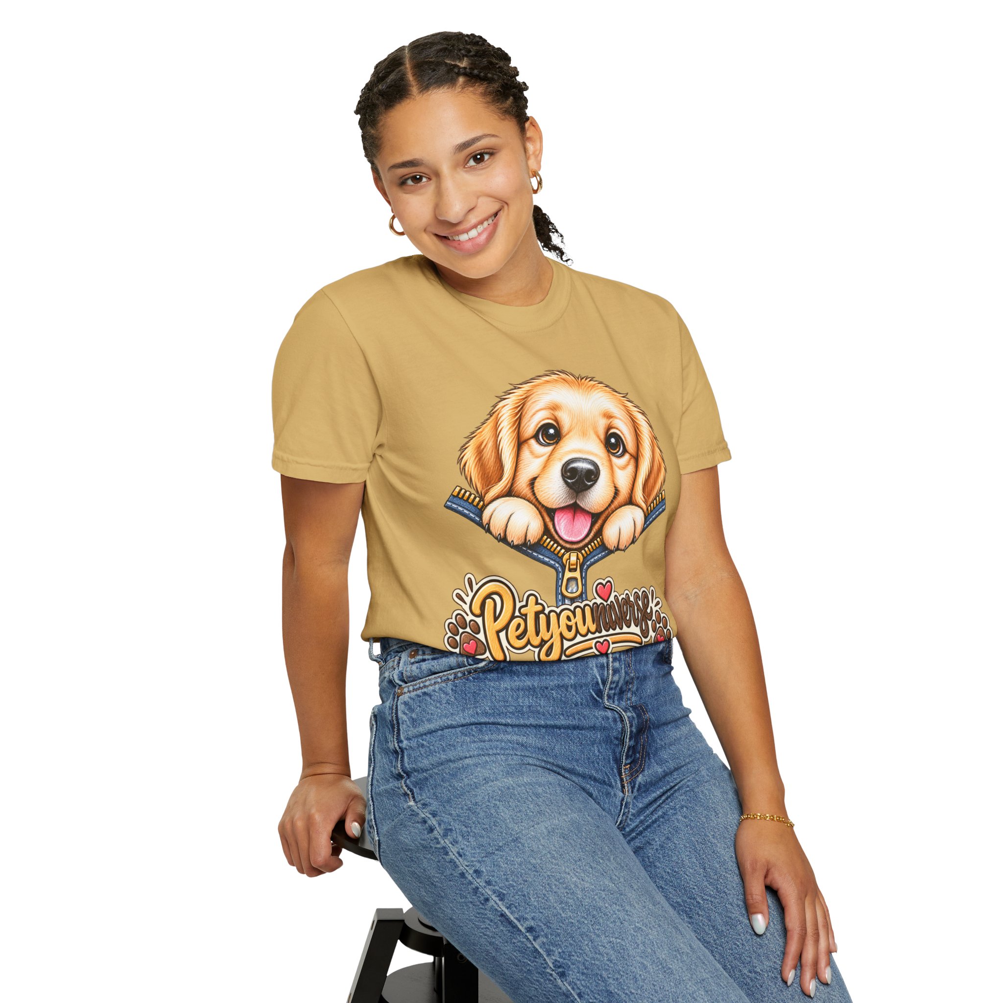 Golden Retriever Puppy "PetYoUniverse" T-Shirt - Image 24